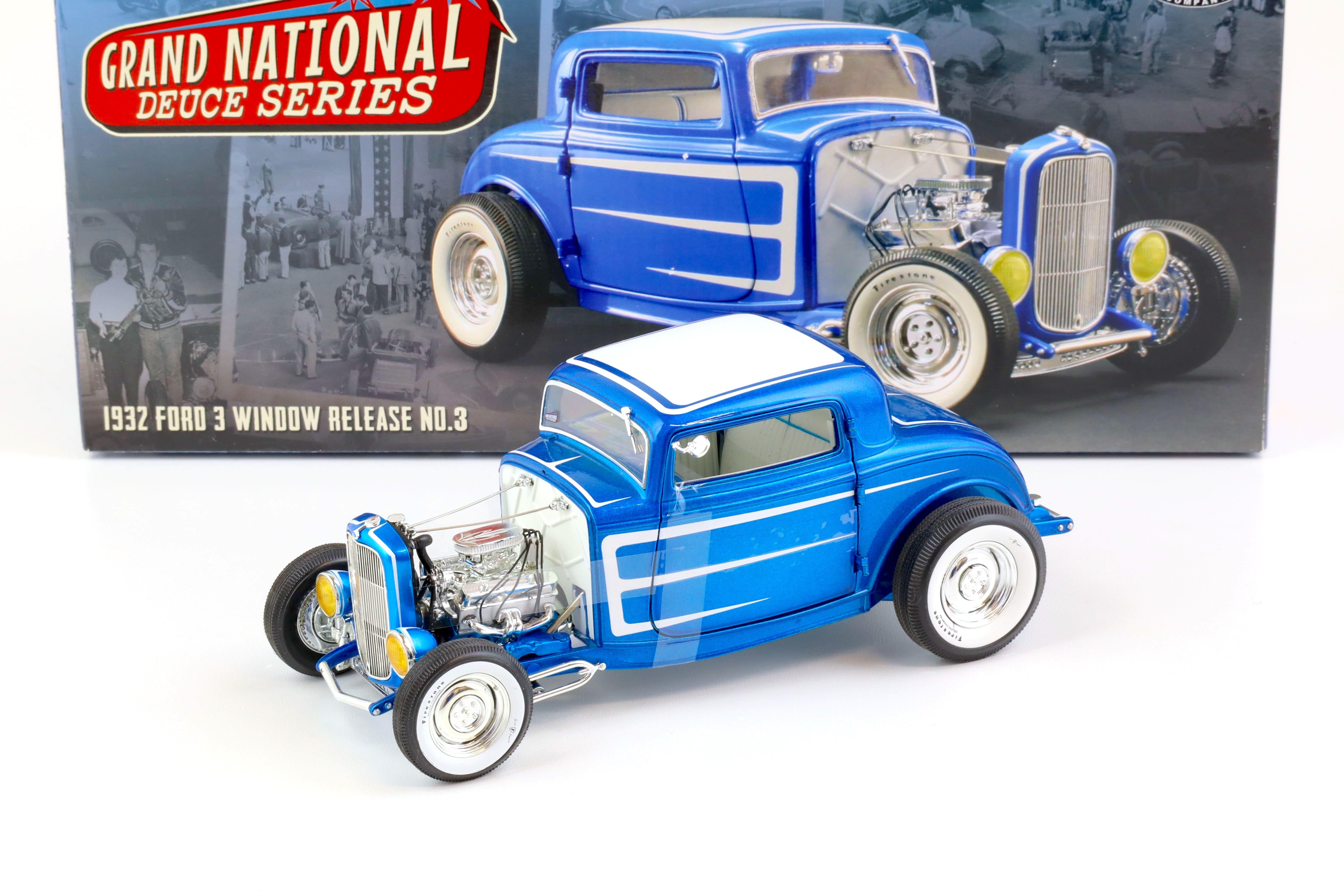 1:18 ACME 1932 Ford 3 Window Hot Rod Grand National Deuce Series No.3 blue/ white