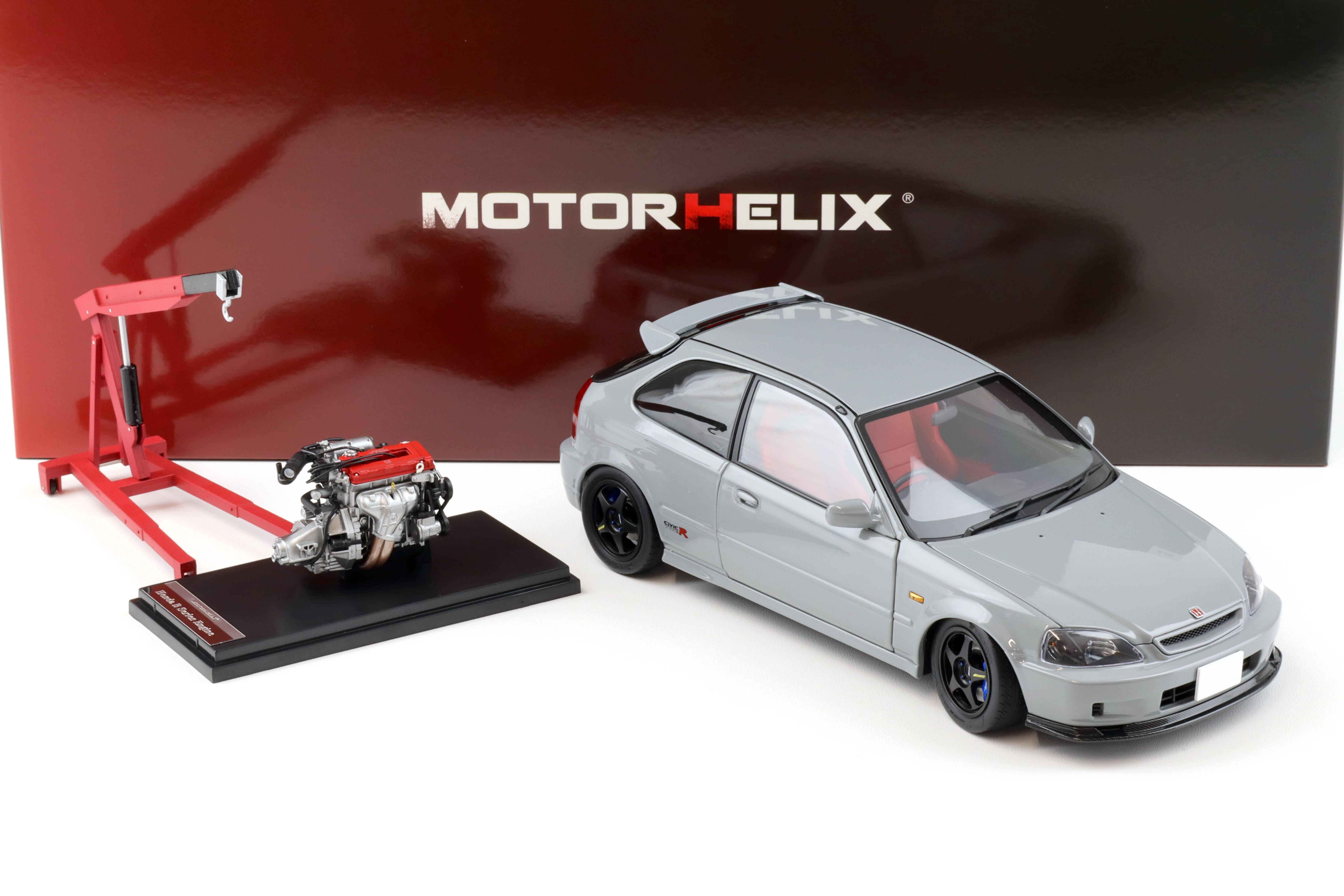 1:18 Motorhelix Honda Civic Type R (EK9) Customized Version Nardo grey + engine M85006