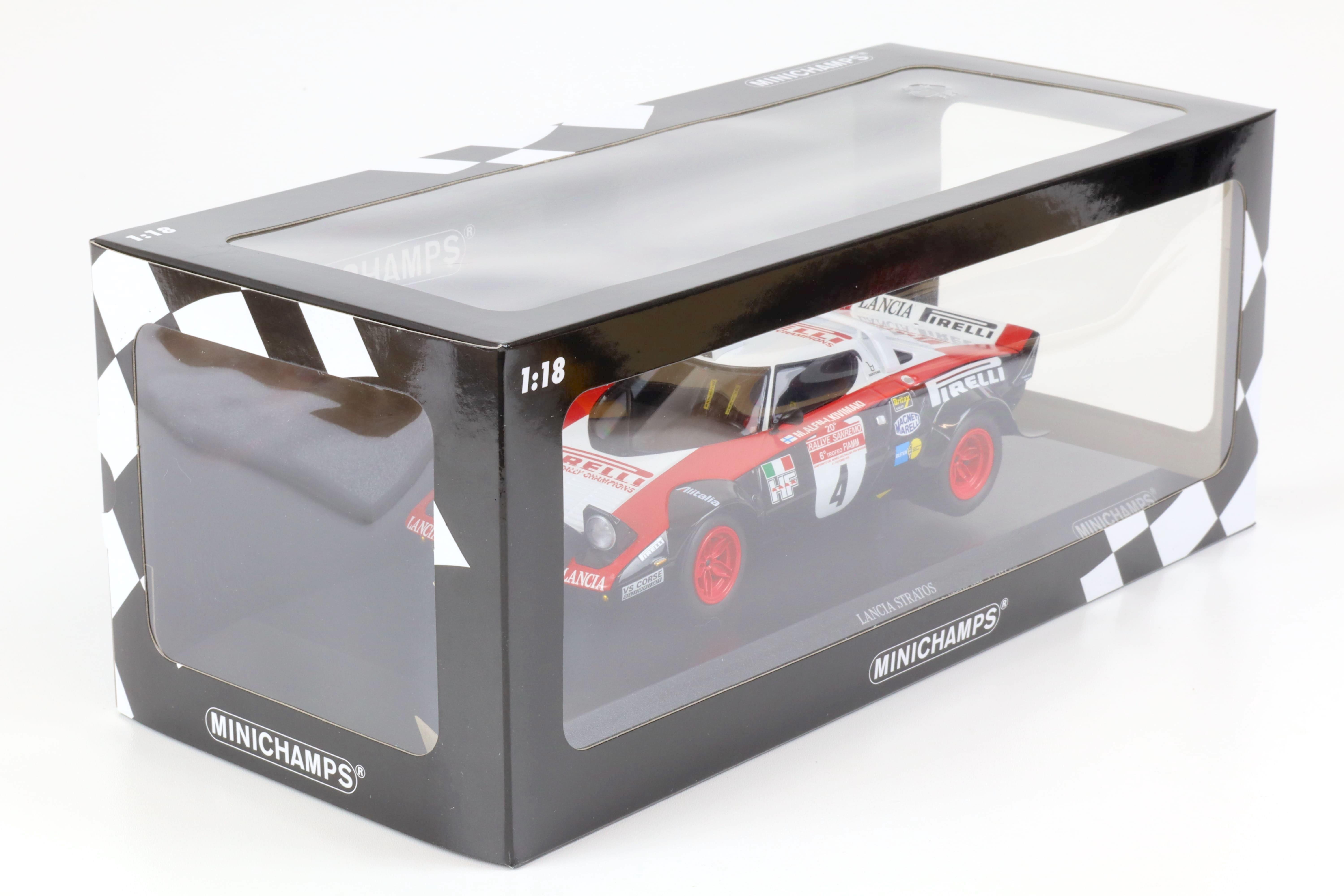 1:18 Minichamps Lancia Stratos Pirelli Alen/ Kivimäki #4 Winner Rally Sanremo 1978