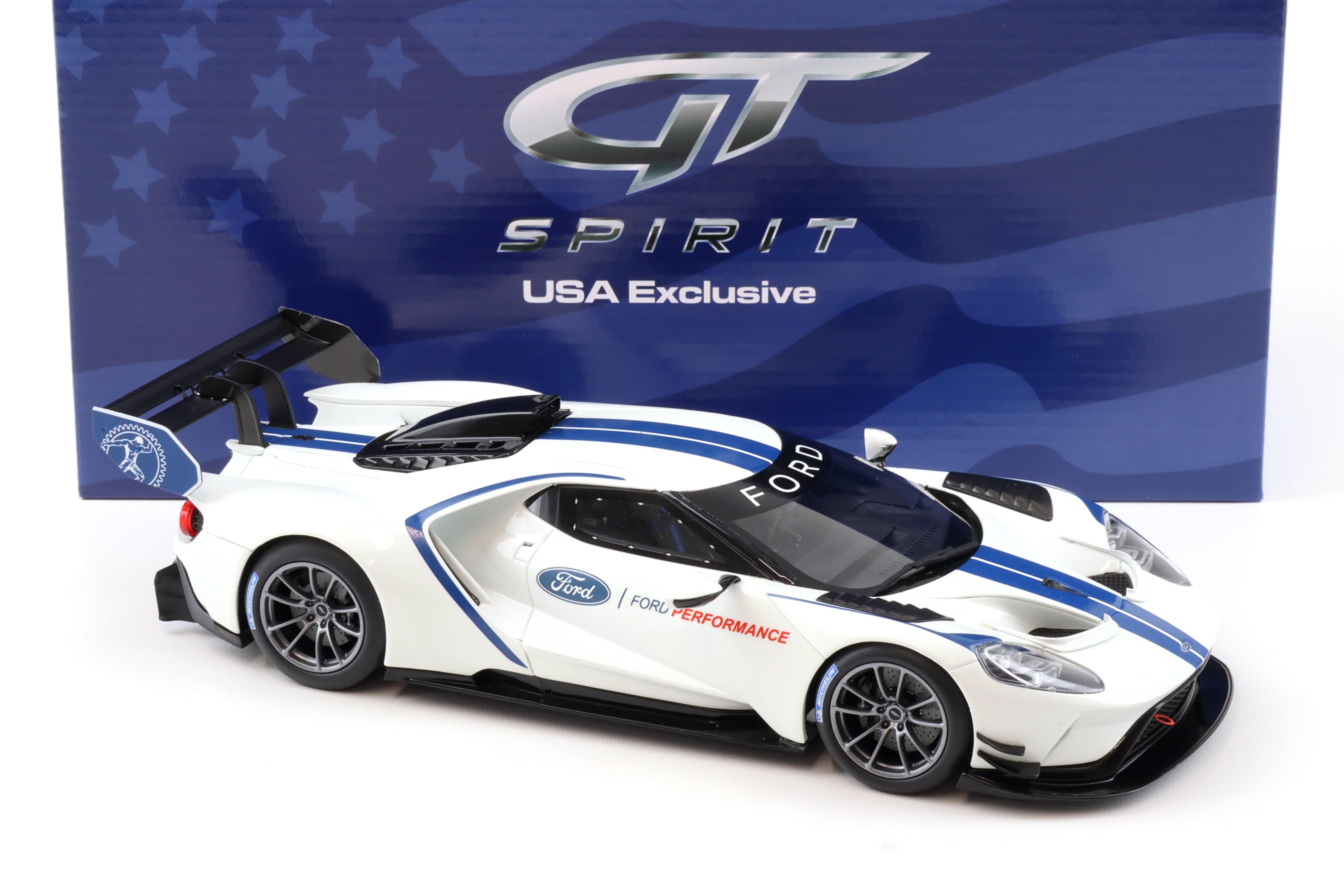 1:18 GT Spirit ACME US040 Ford GT MKII with Spoiler Frozen white/ blue stripes