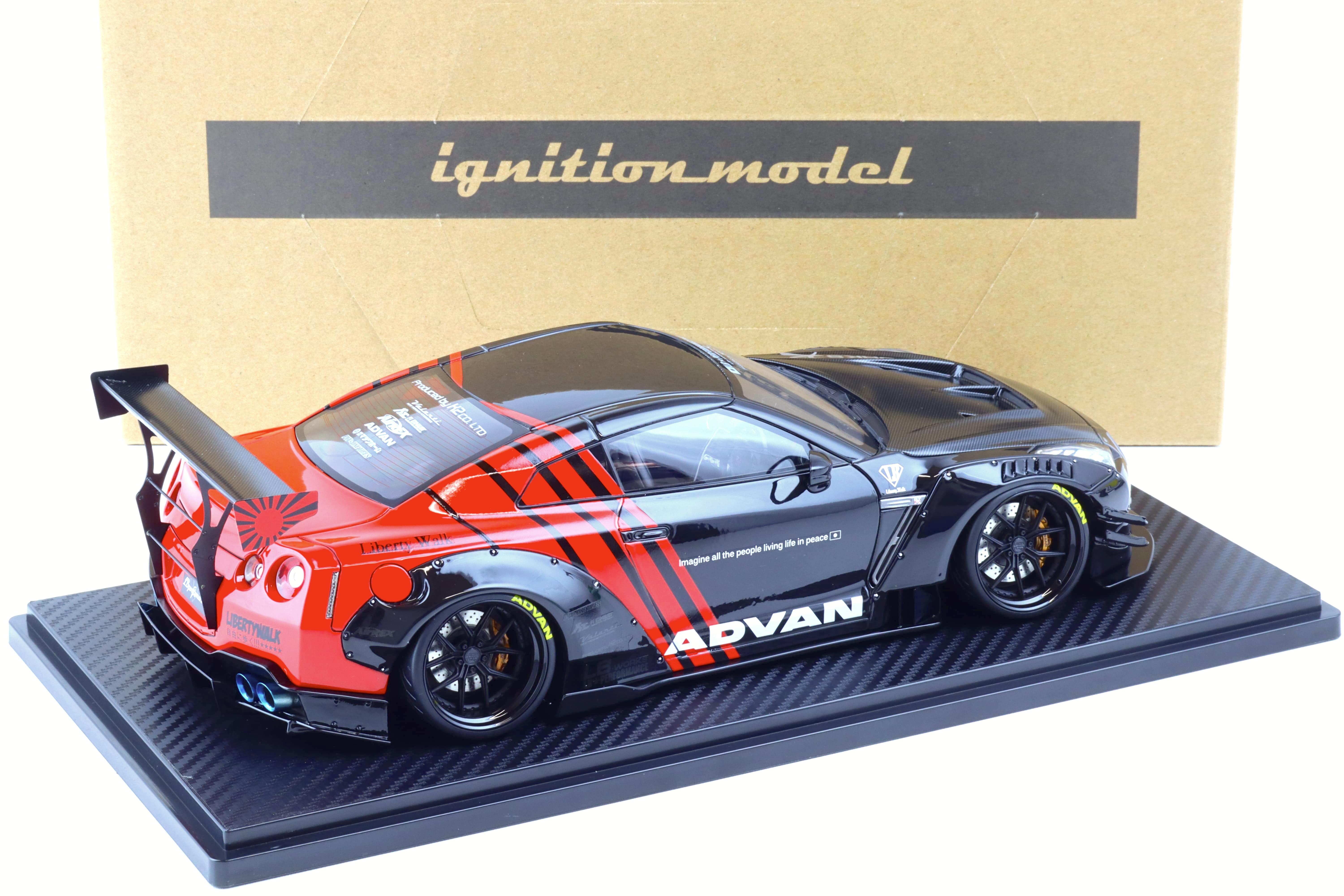 1:18 Ignition Model IG2345 LB-WORKS Nissan GT-R R35 Type 2 ADVAN black/ red