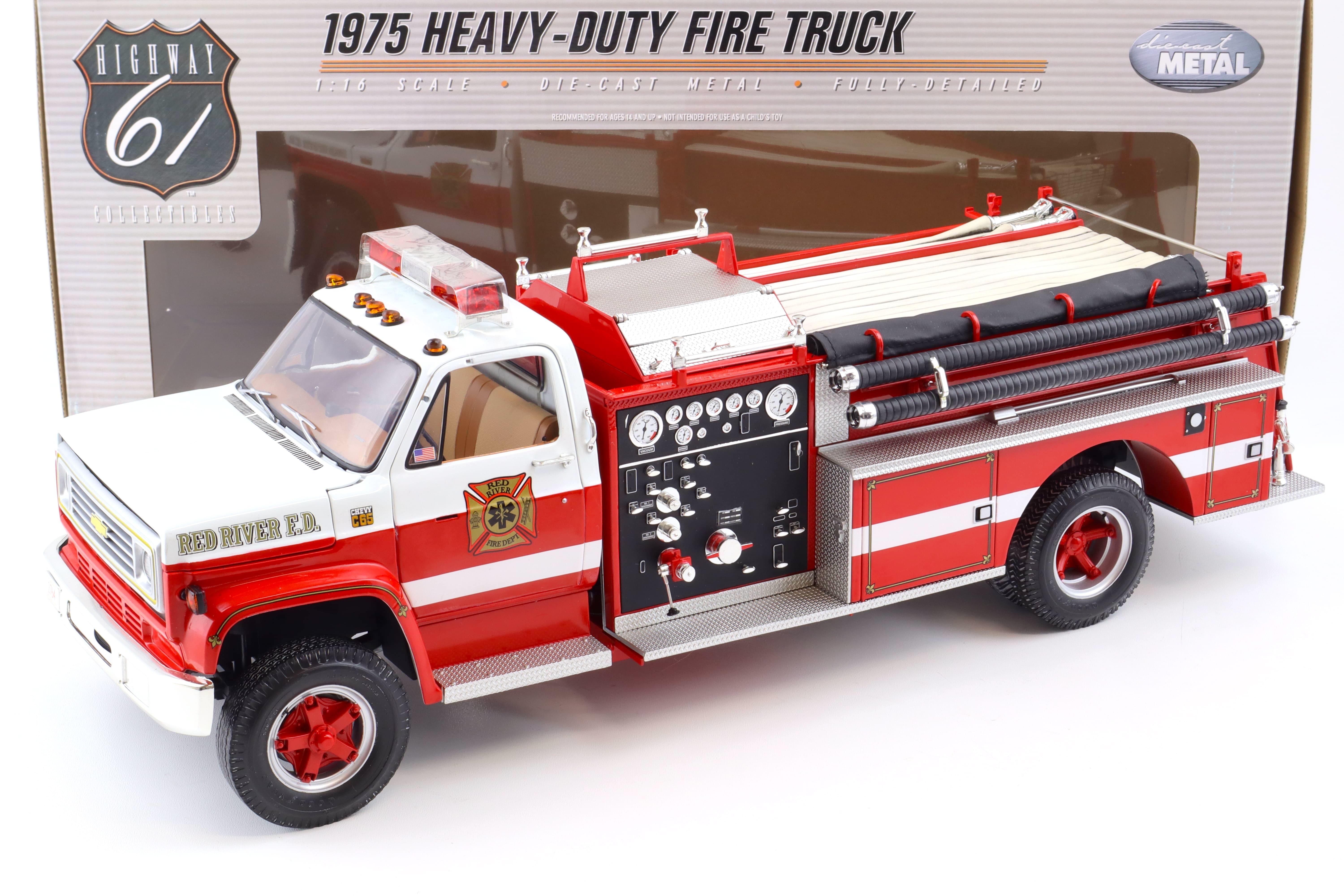 1:16/ 1:18 Highway61 Chevrolet Heavy Duty Fire Truck 1975 Red River F.D. red
