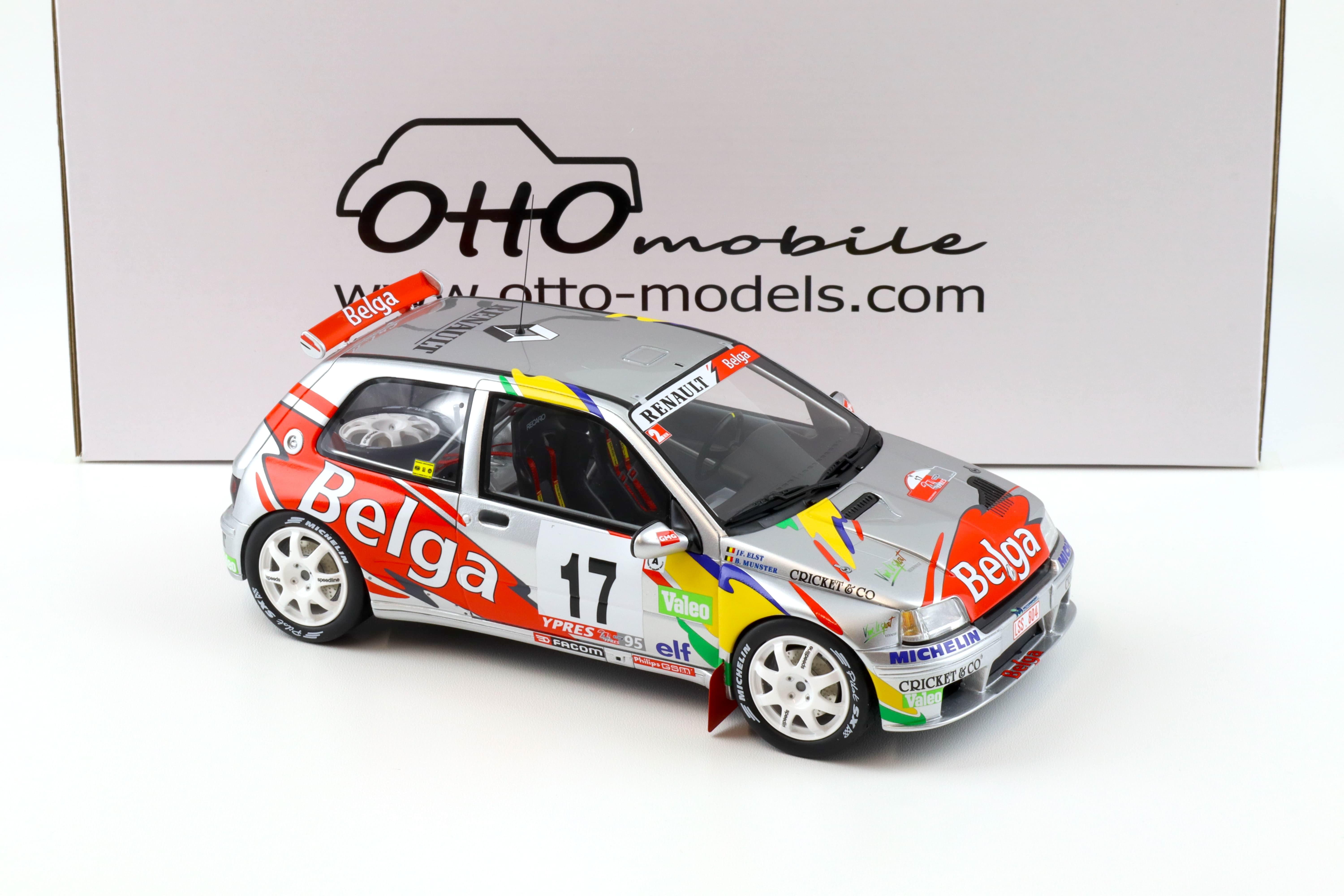 1:18 OTTO mobile OT1058 Renault Clio Maxi Kit Car Ypres Rallye 1995 Munster/ Elst