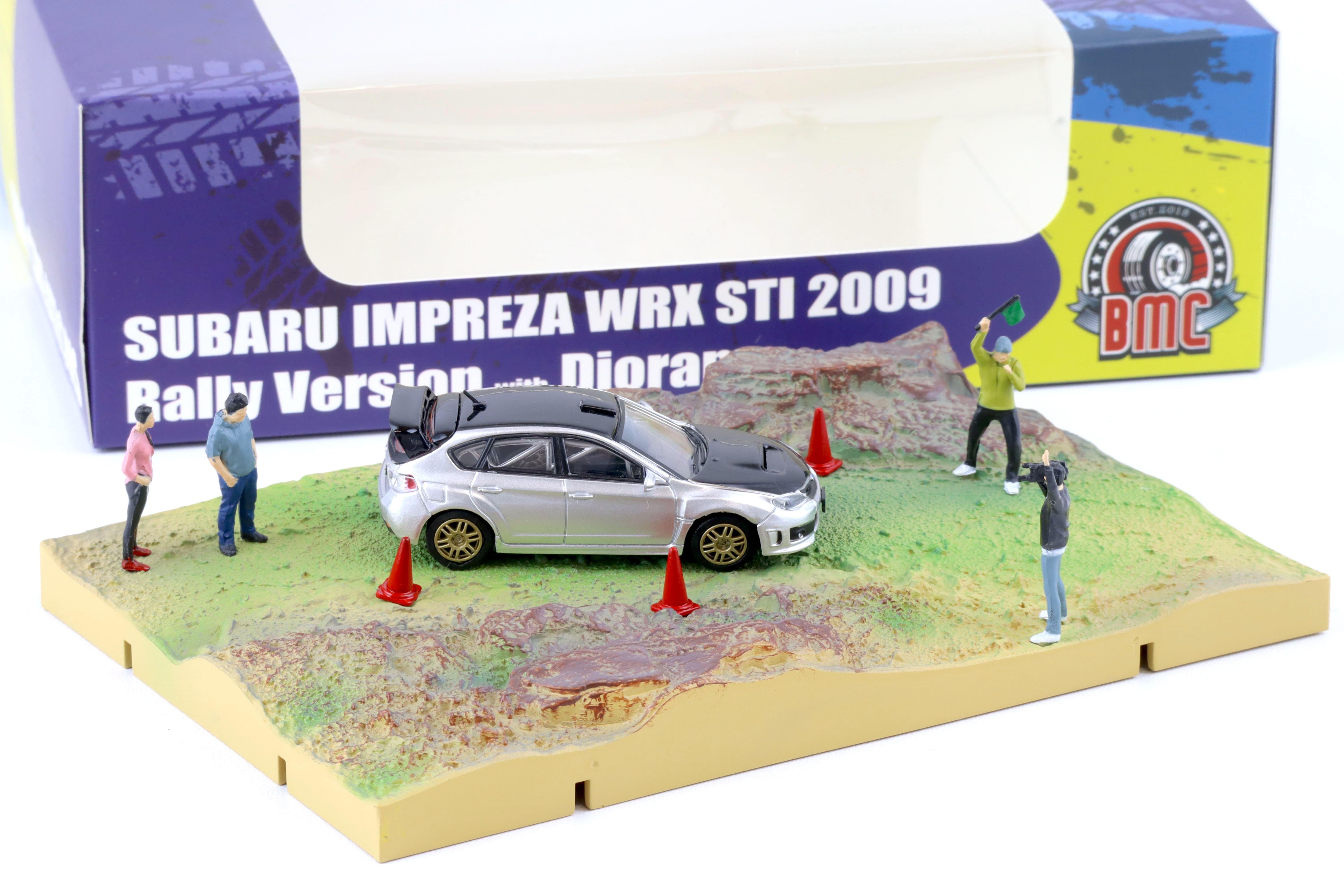 1:64 BMC BM Creations 2009 Subaru Impreza WRX STI Rally Diorama with figures