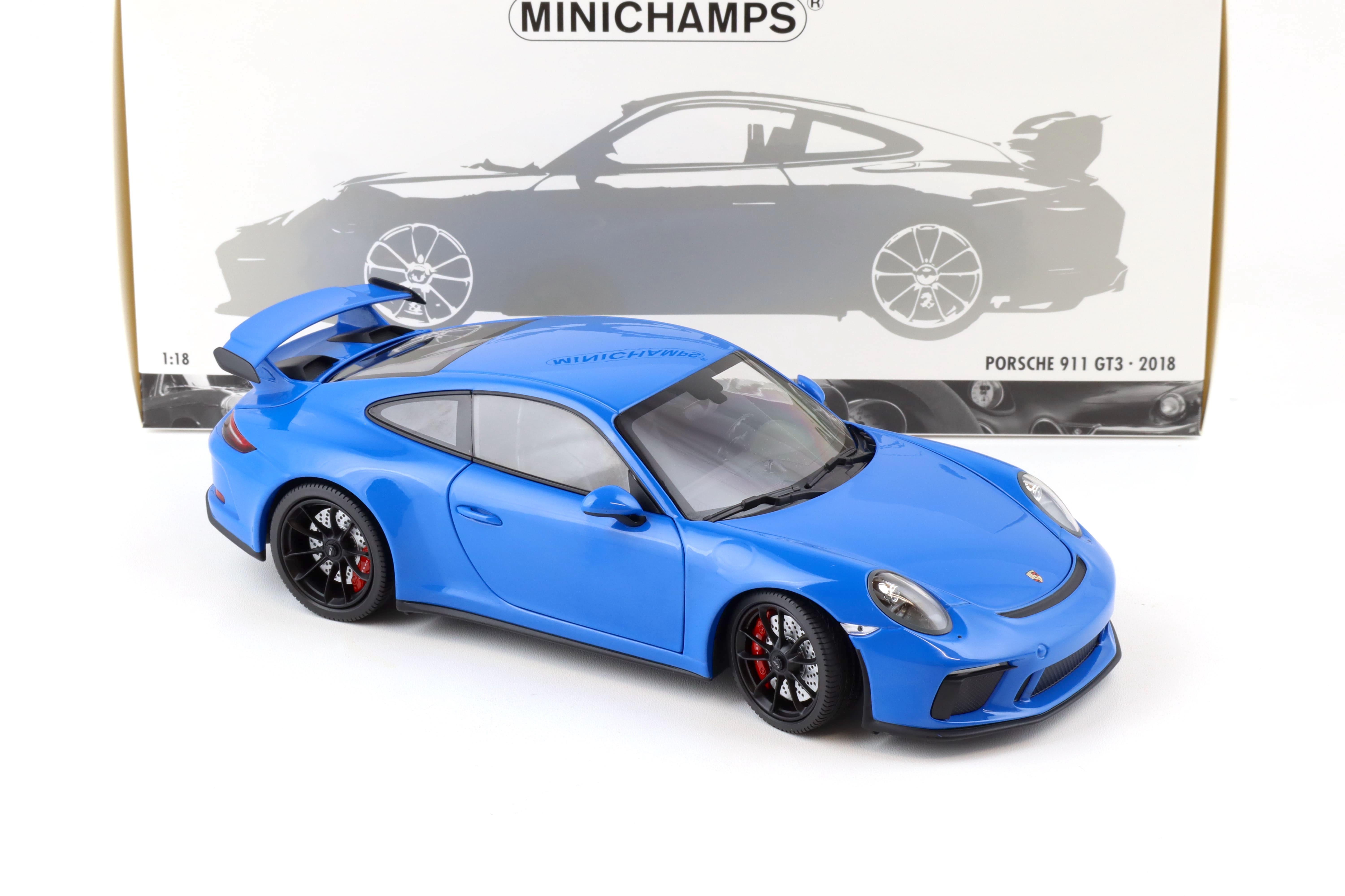 1:18 Minichamps Porsche 911 (991) GT3 Coupe 2018 blue/ black wheels