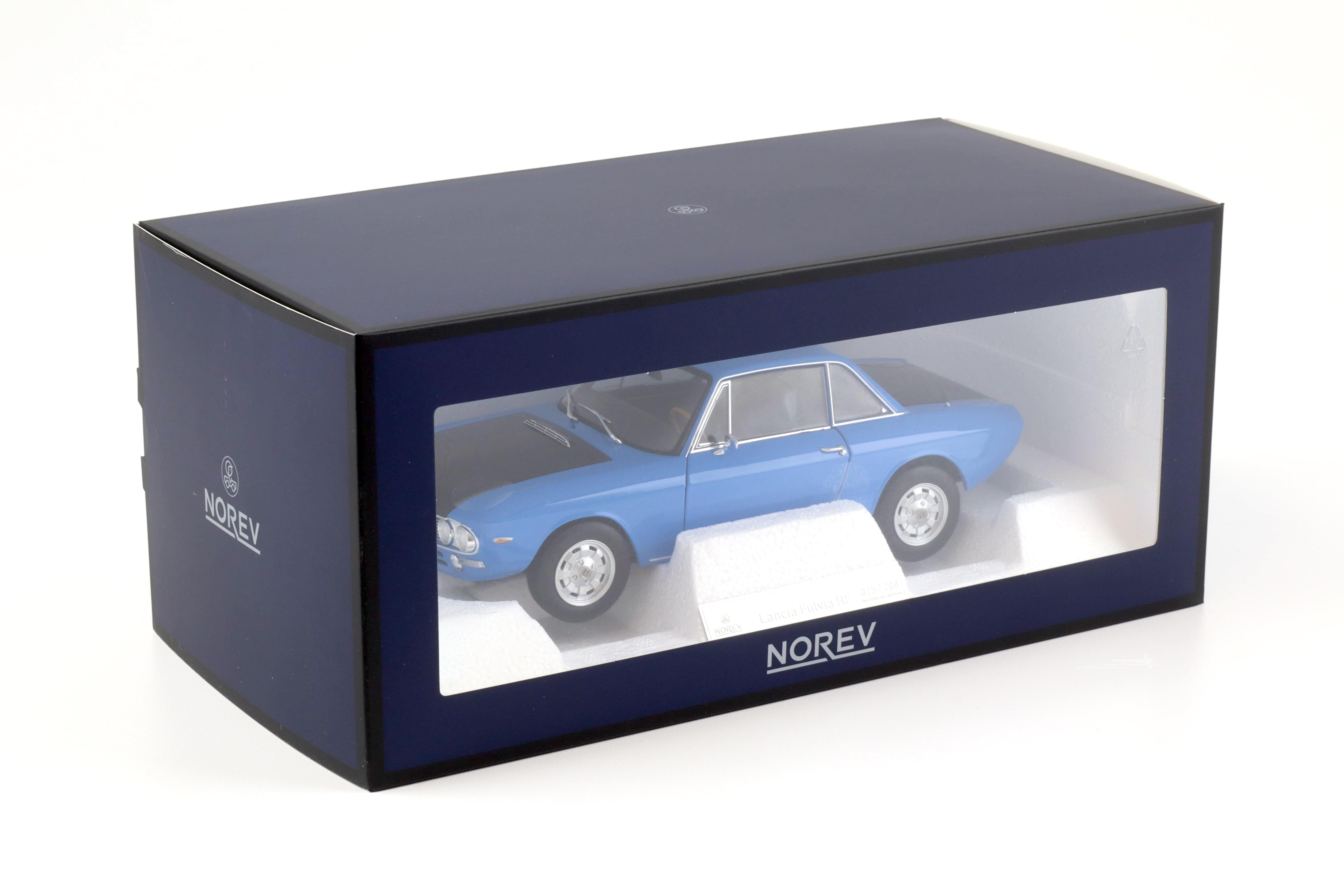 1:18 Norev Lancia Fulvia 1600 HF 1971 middle blue/ black - Limited 200 pcs.