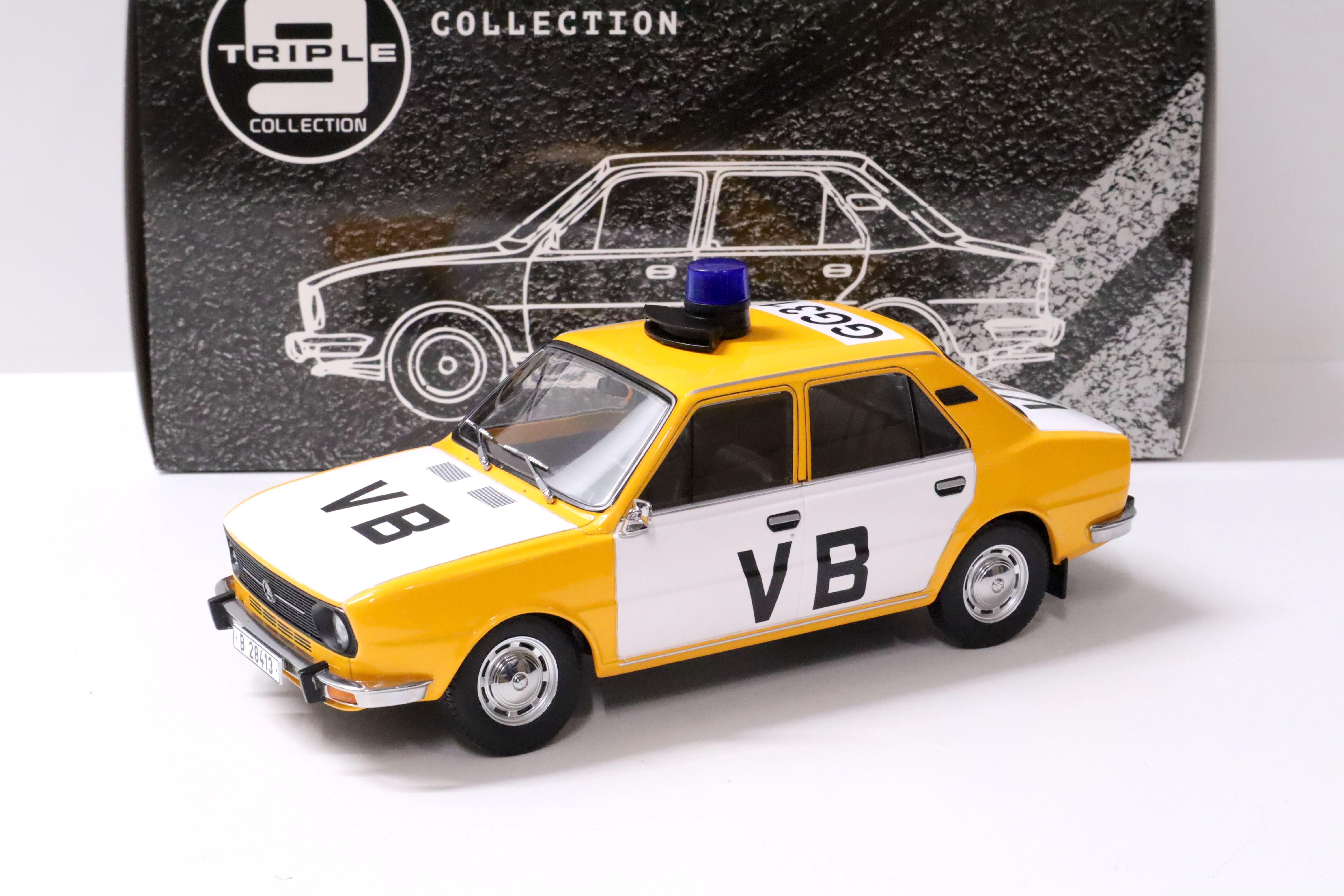 1:18 Triple9 1976 Skoda 105L Sedan Police Czech Republic yellow Die-Cast