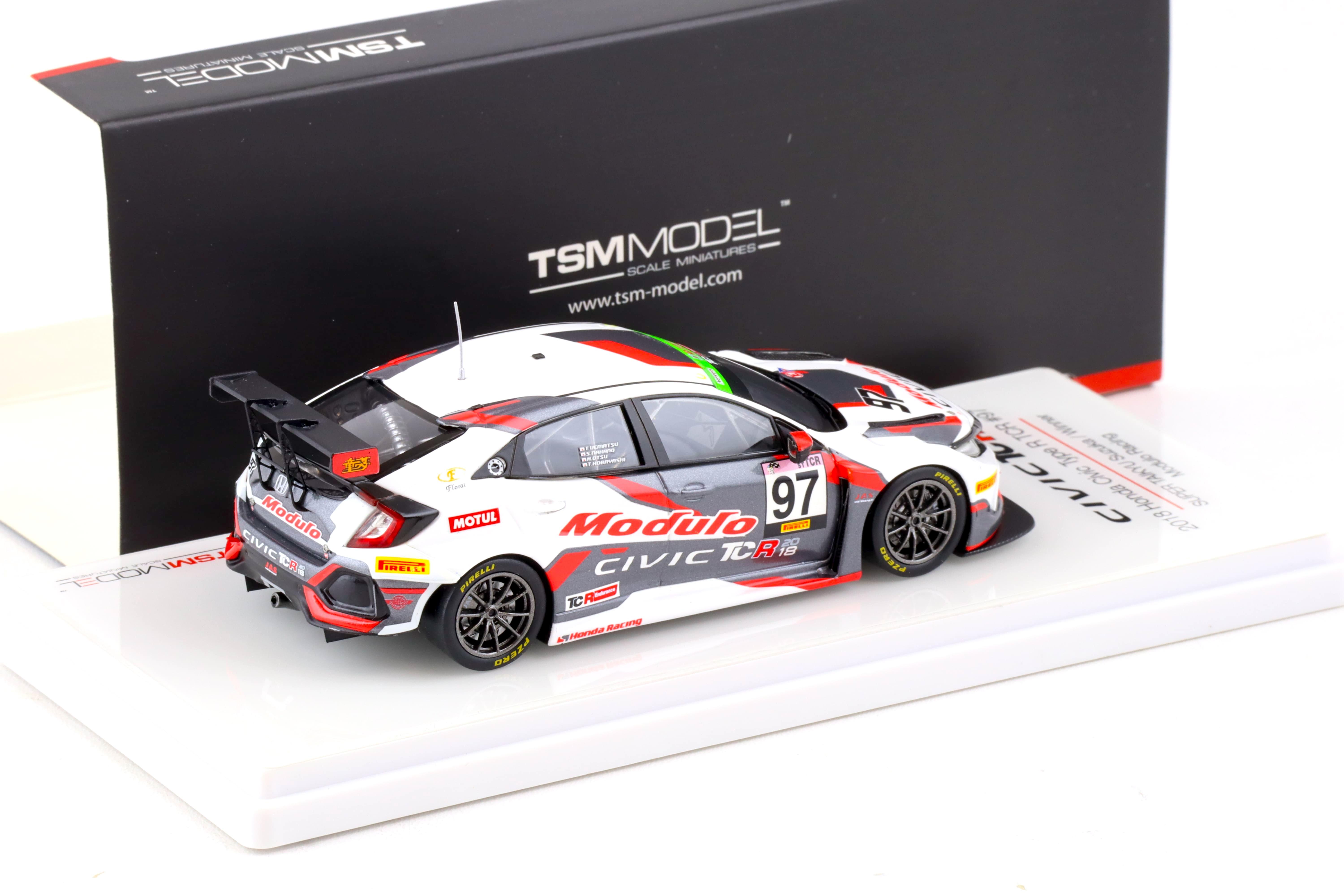 1:43 TSM Model 2018 Honda Civic Type R TCR #97 Super Taikyu Suzuka Winner TSM403444