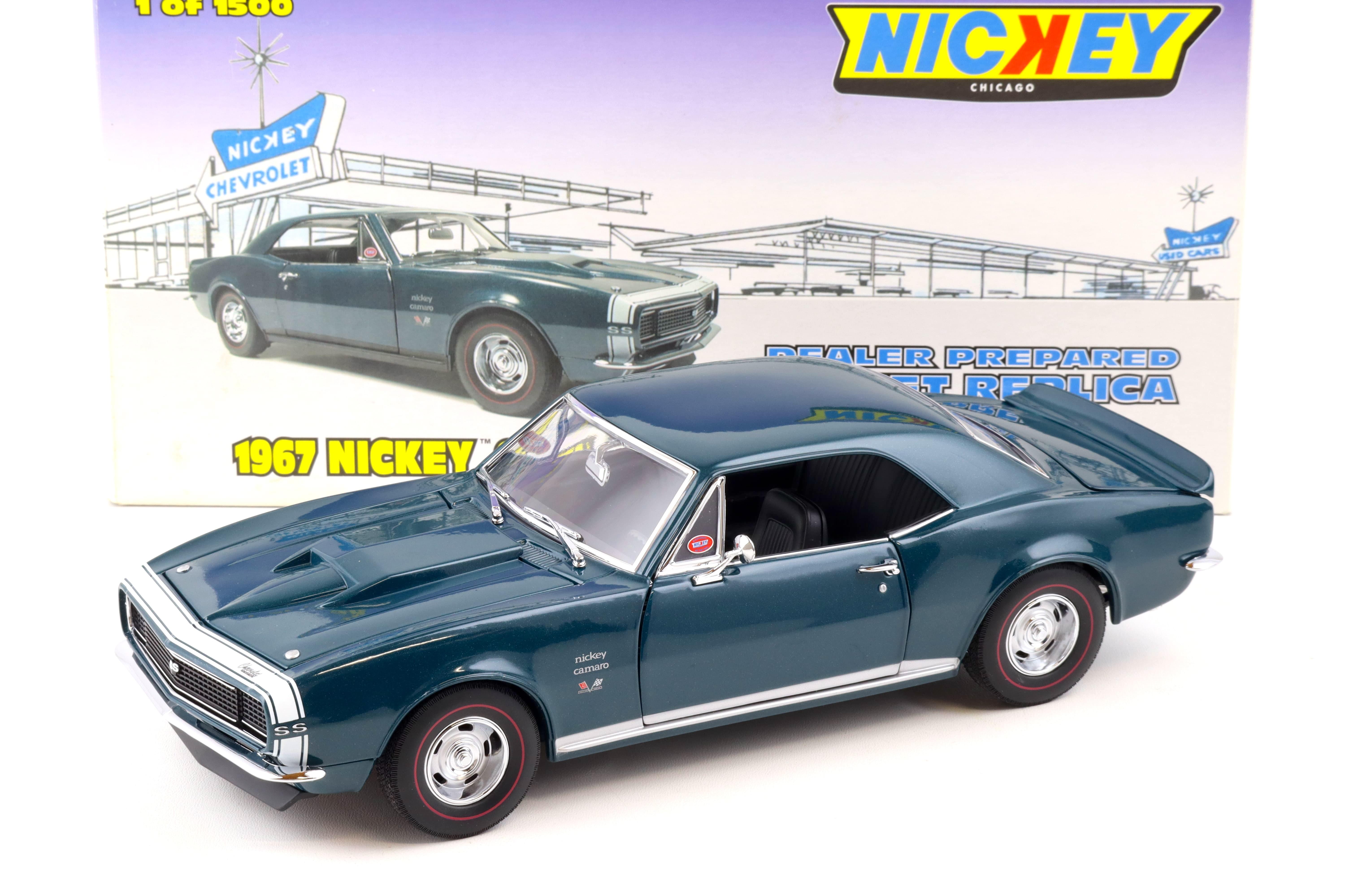 1:18 Exact Detail 1967 Nickey Chevrolet Camaro SS/RS 427 Coupe turquoise