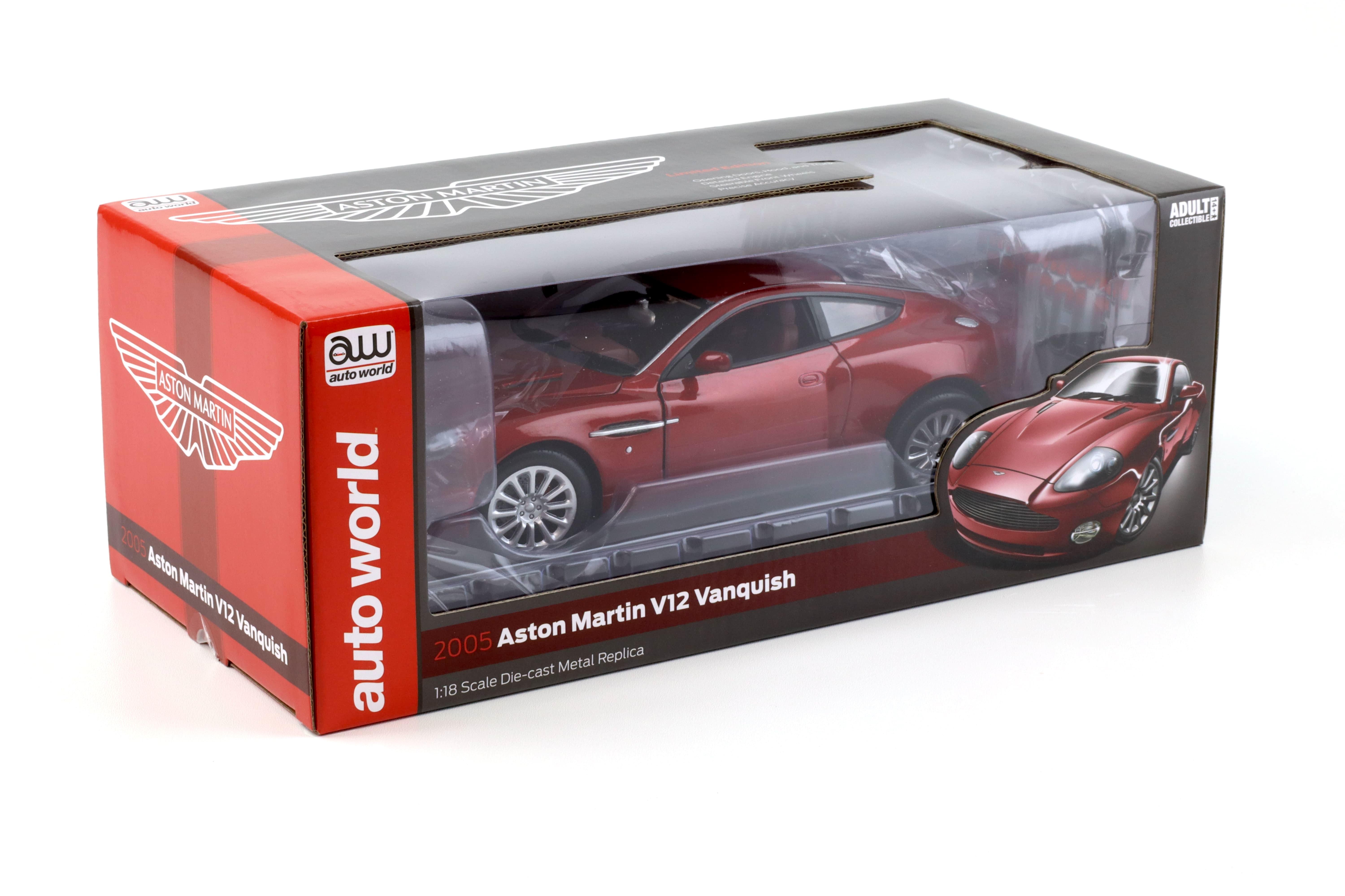 1:18 Auto World 2005 Aston Martin V12 Vanquish Coupe toro red mica metallic