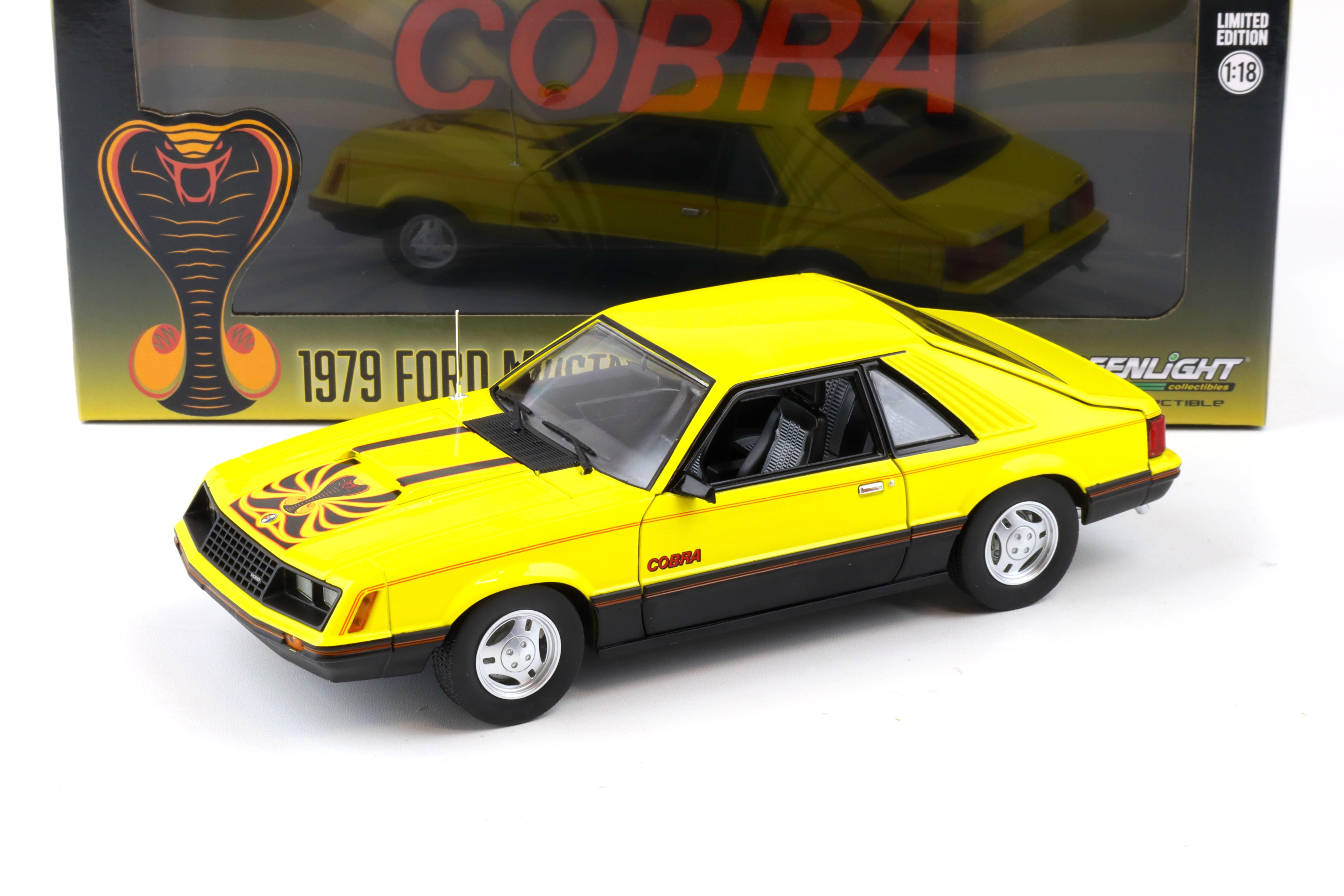 1:18 Greenlight 1979 Ford Mustang Cobra Fastback Coupe bright yellow