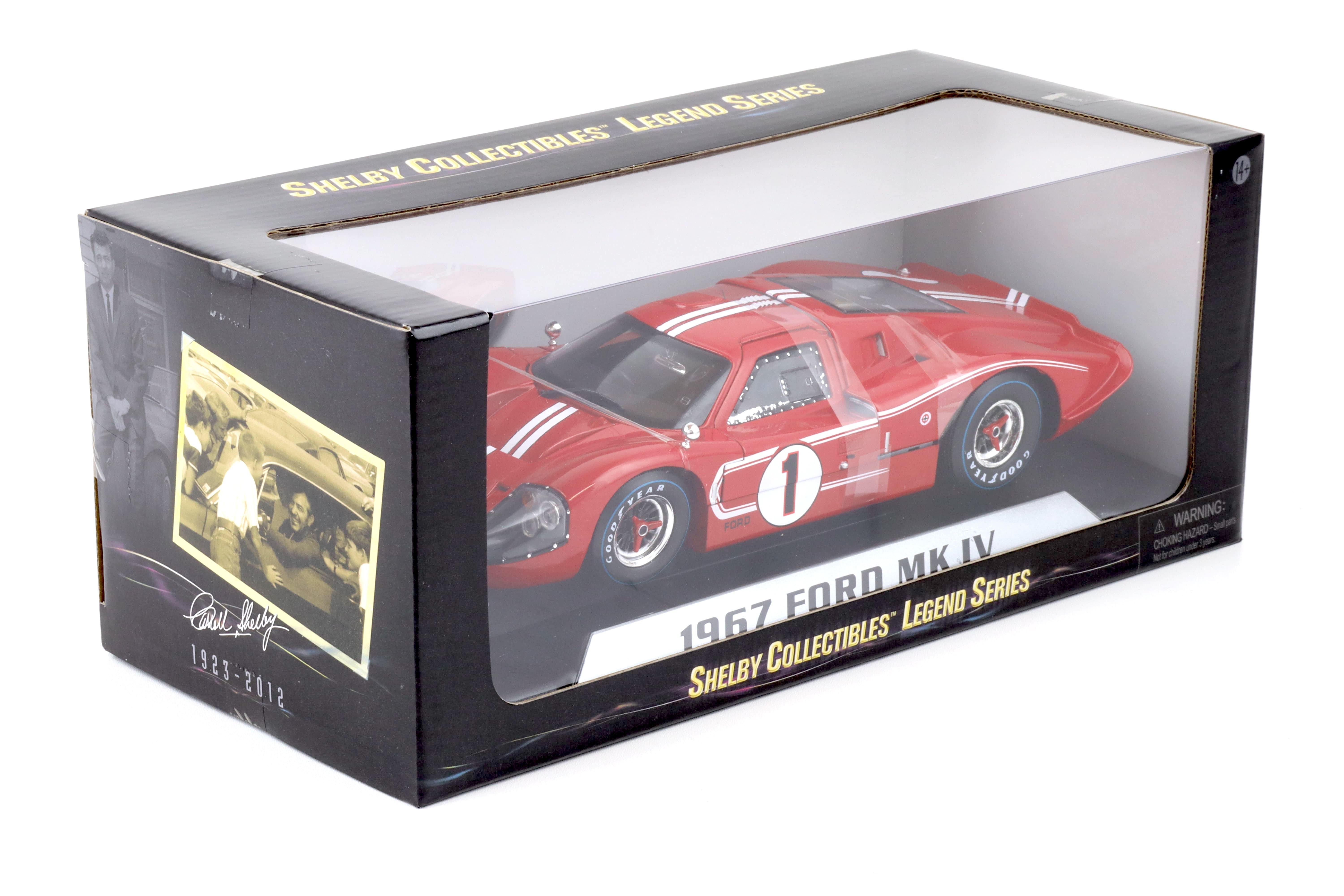 1:18 Shelby Collectibles Ford GT40 MKIV Winner 24h Le Mans 1967 Gurney/Foyt #1