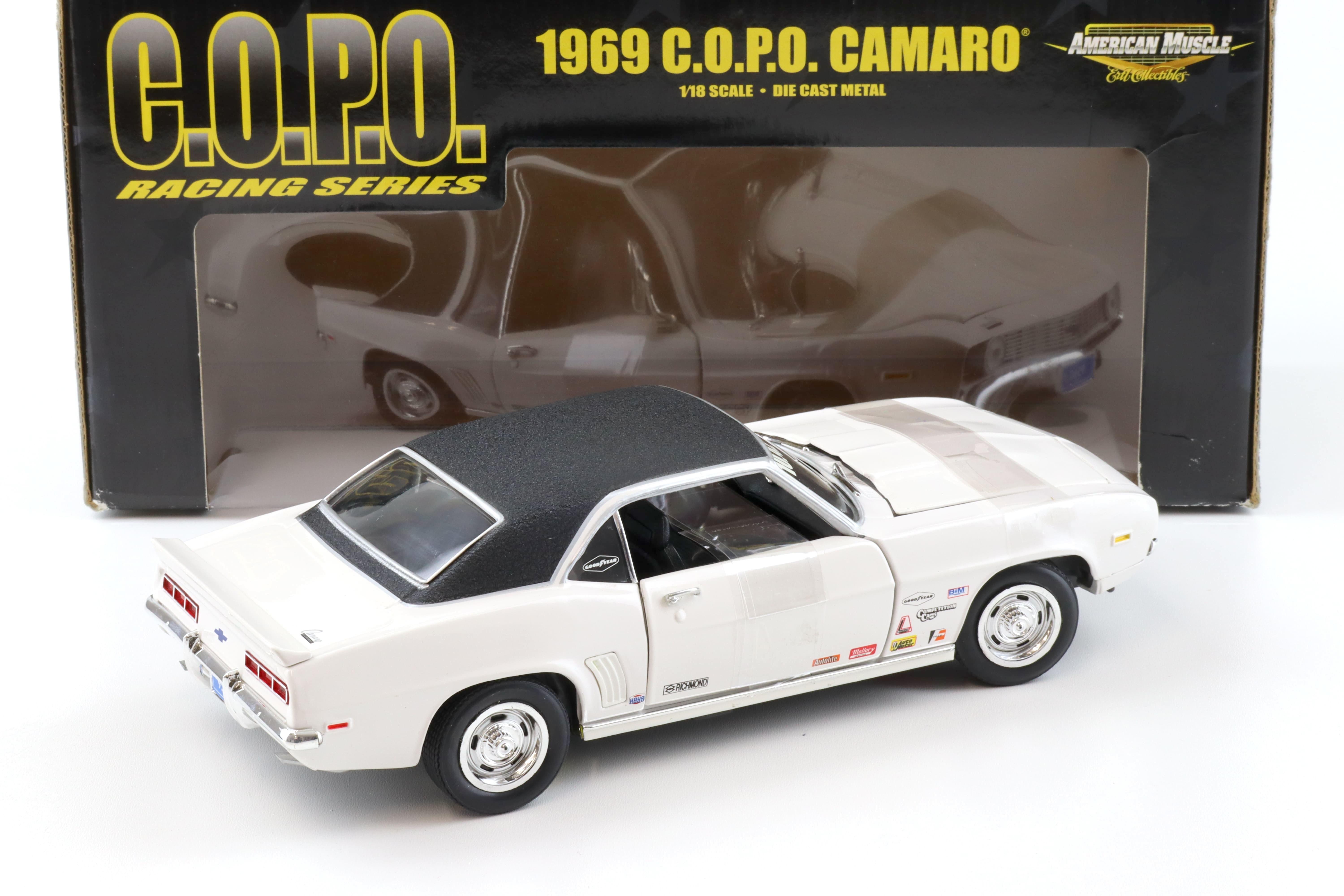 1:18 ERTL 1969 Chevrolet COPO Camaro white/ black Hobby Edition 36677