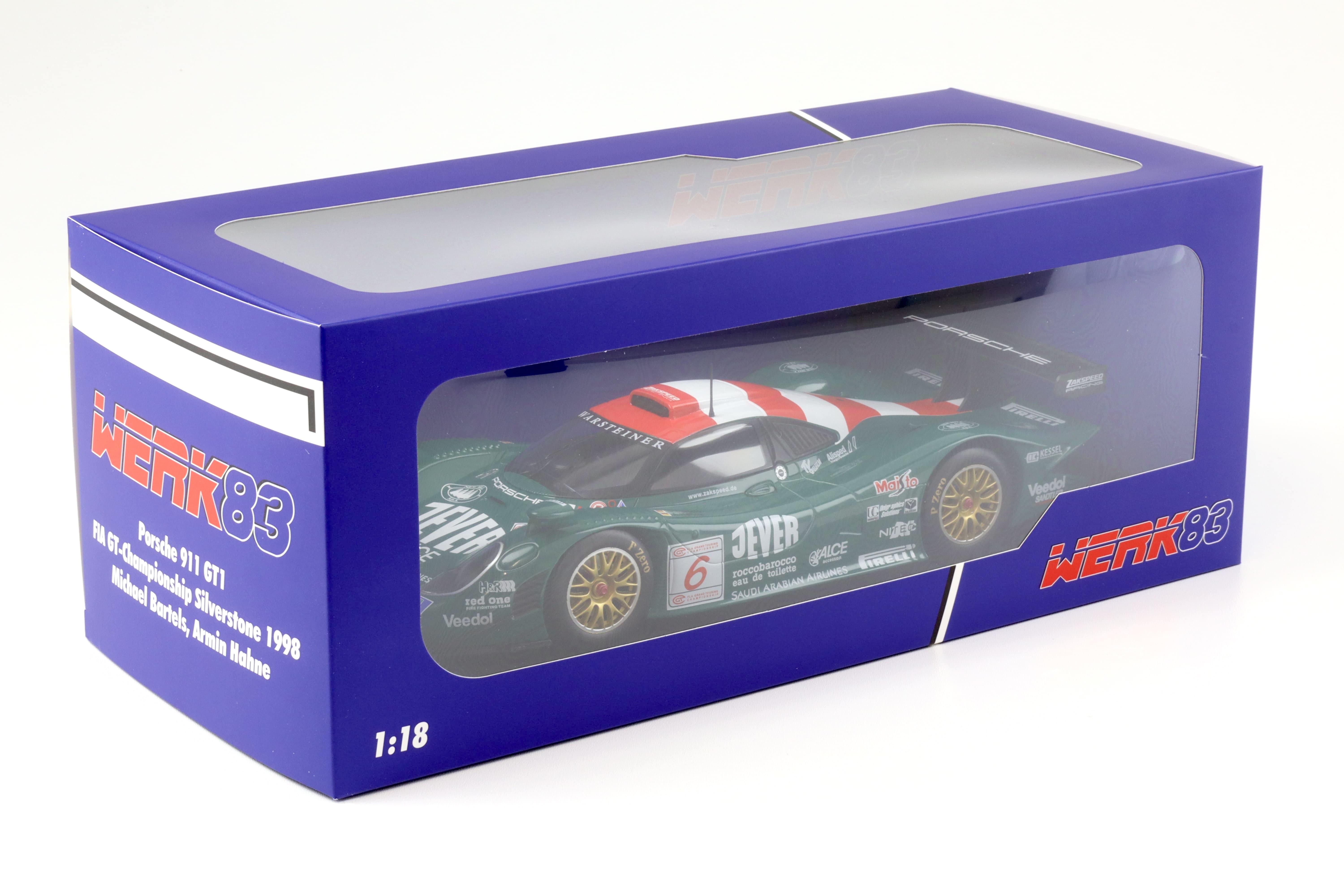 1:18 WERK83 Porsche 911 996 GT1 Bartels/ Hahne #6 FIA GT Silverstone 1998