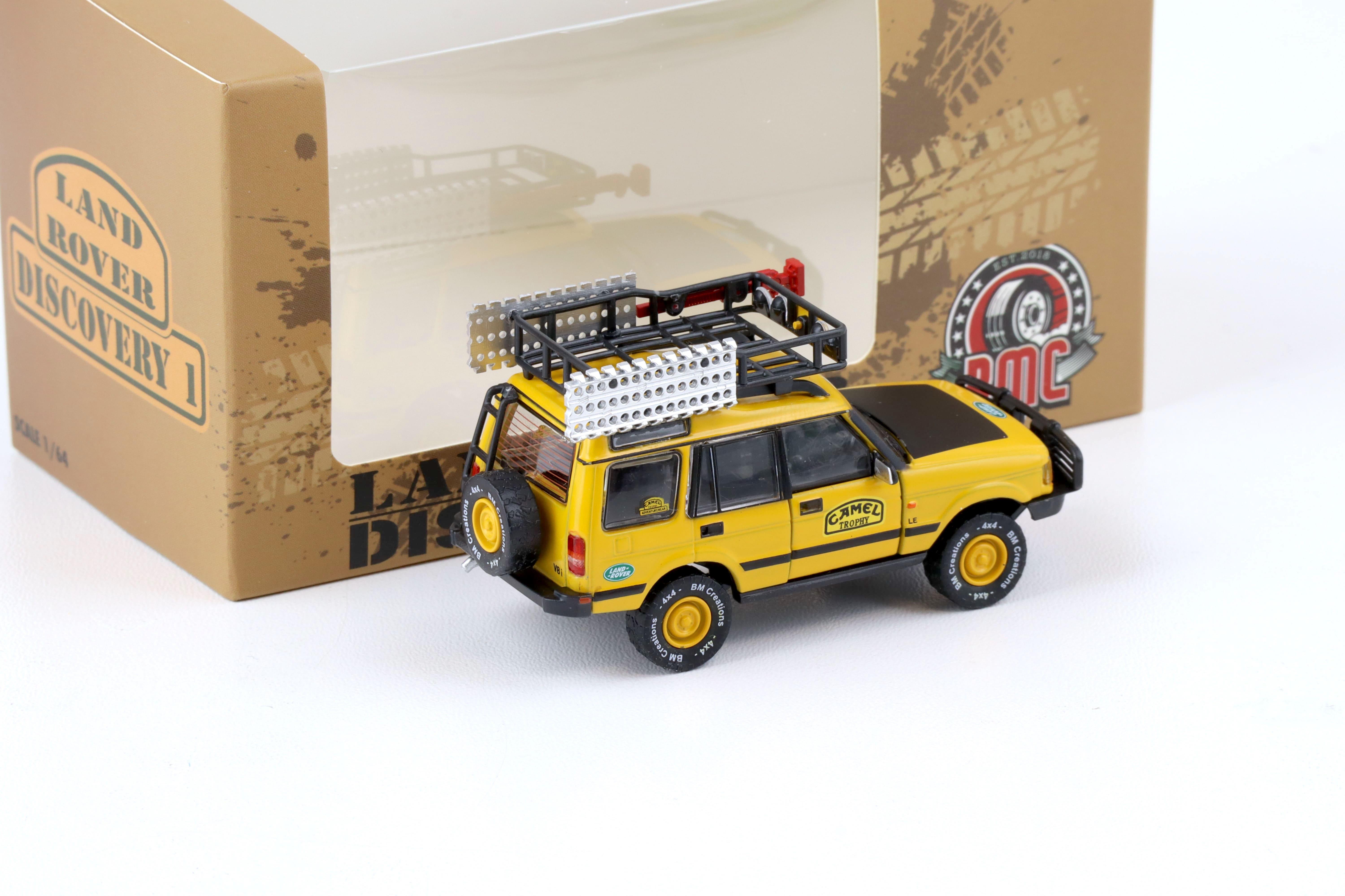 1:64 BMC BM Creations 1998 Land Rover Discovery 1 RHD Camel Trophy yellow