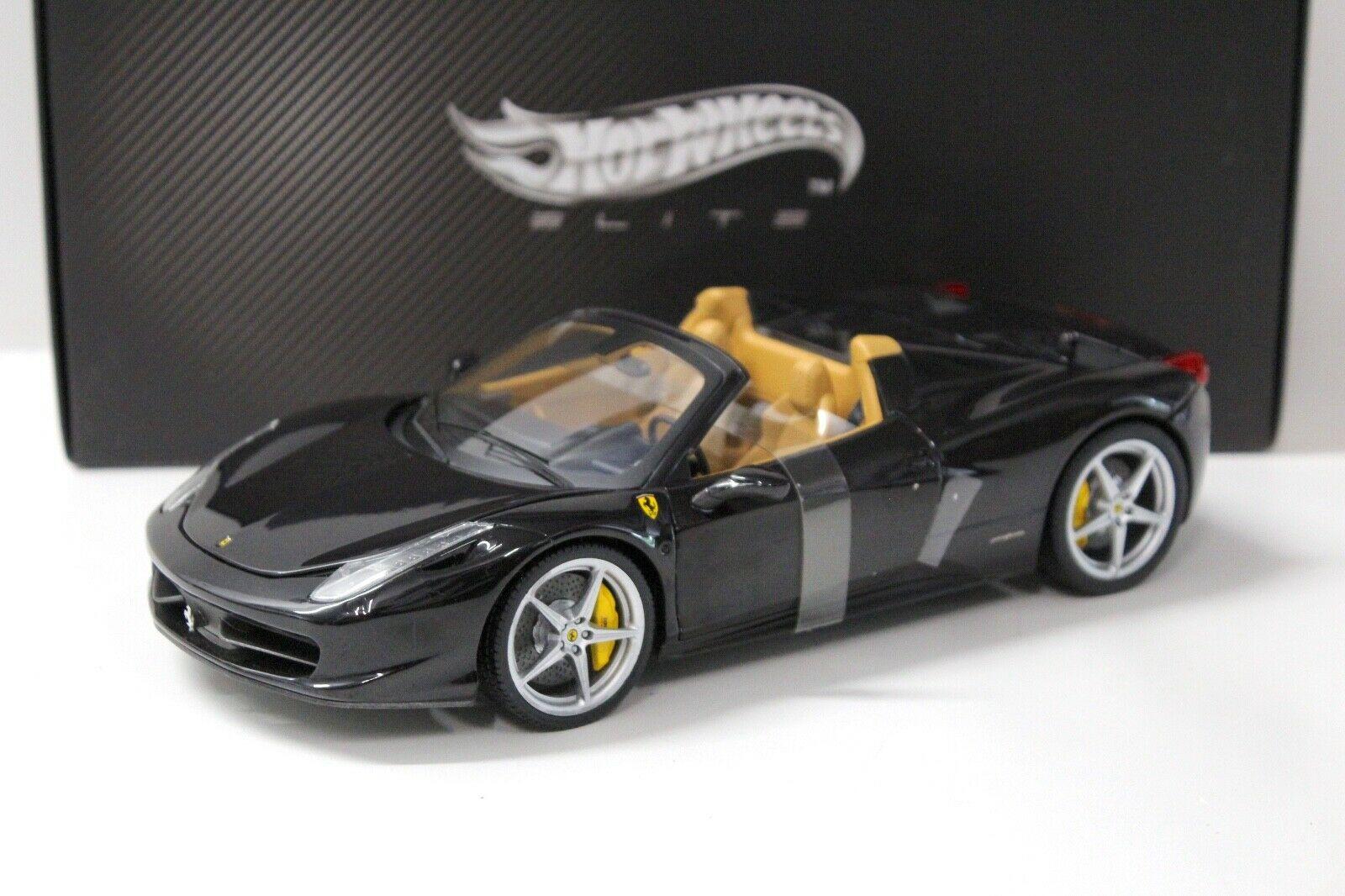 1:18 Hot Wheels Elite Ferrari 458 Spider black