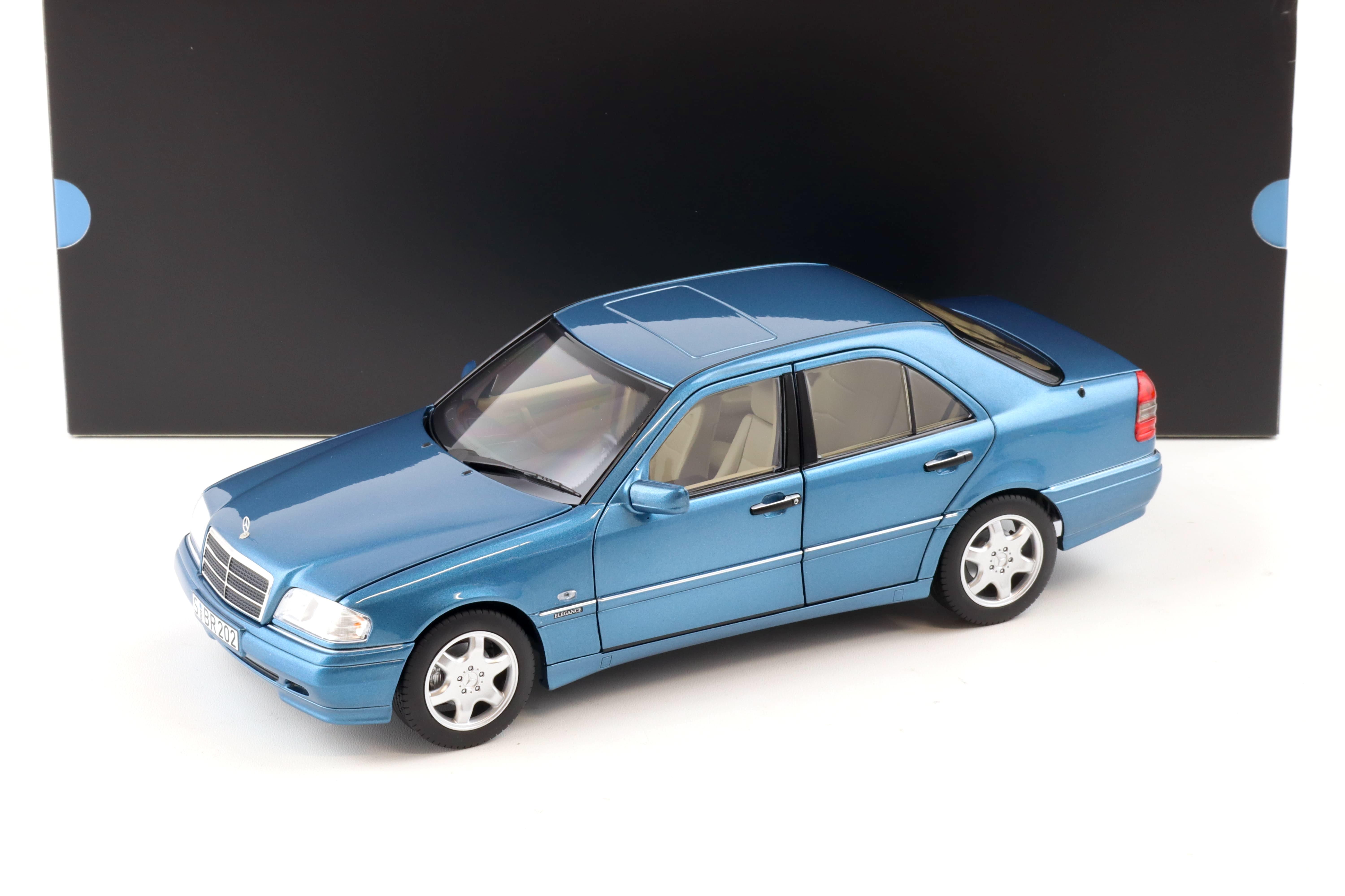 1:18 Norev Mercedes C200 Limousine C-Class W202 aquamarine blue DEALER VERSION