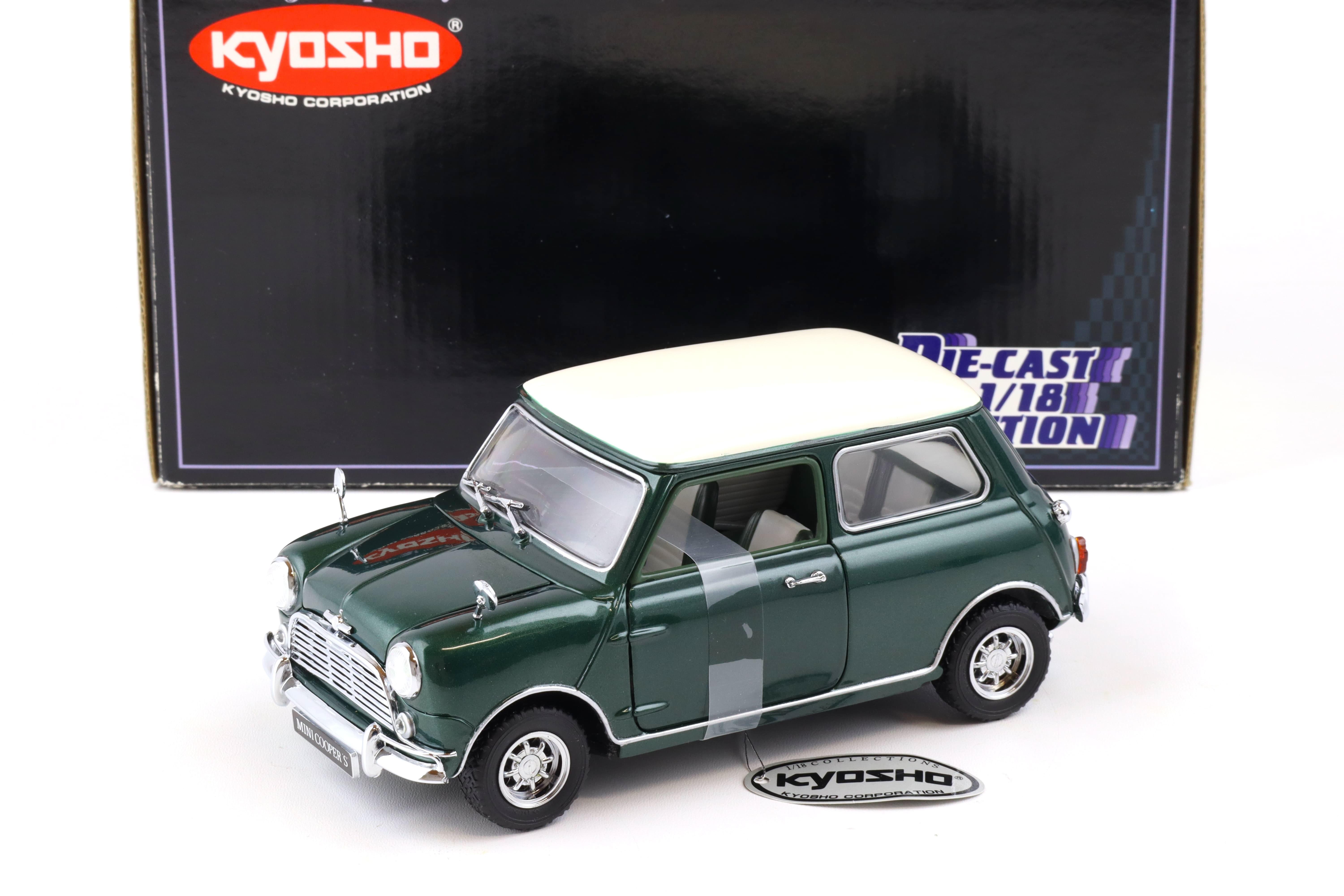 1:18 Kyosho 1967 Morris Mini Cooper 1275S dark green/ white 