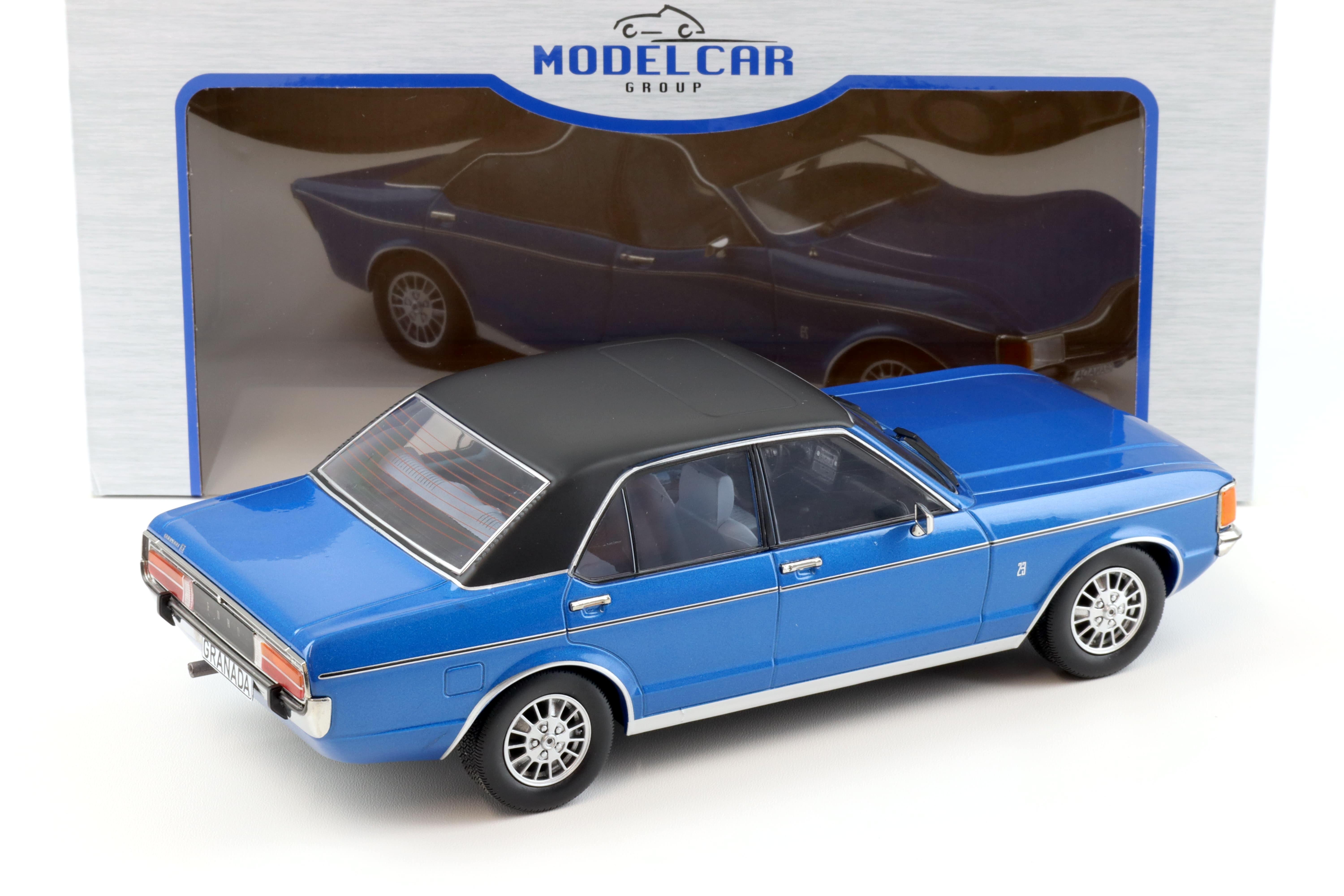 1:18 MCG Ford Granada 2.3 MK1 Limousine 1975 blue metallic/ black roof