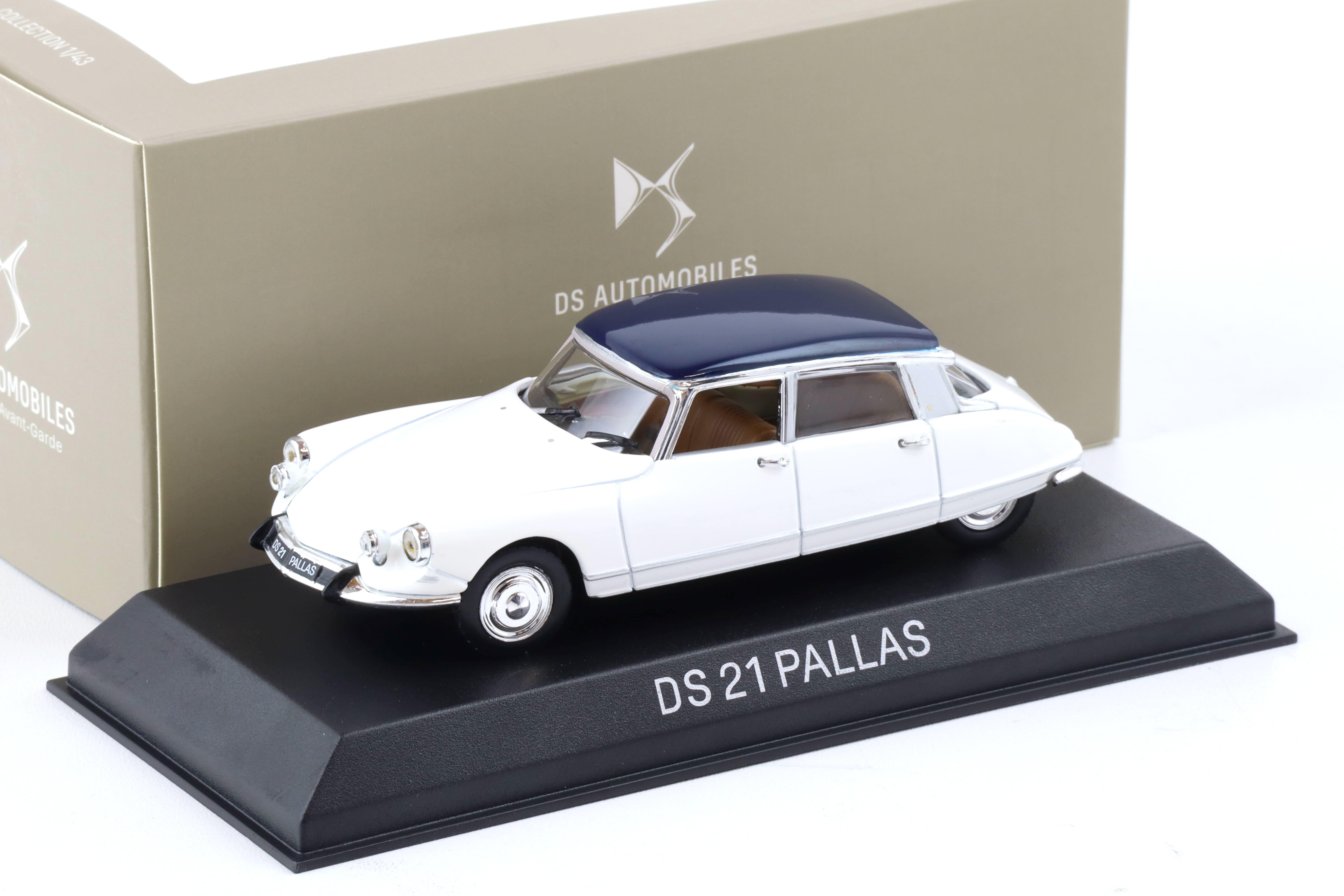 1:43 Norev Citroen DS 21 Pallas 1967 Carrera white/ Orient blue DEALER VERSION