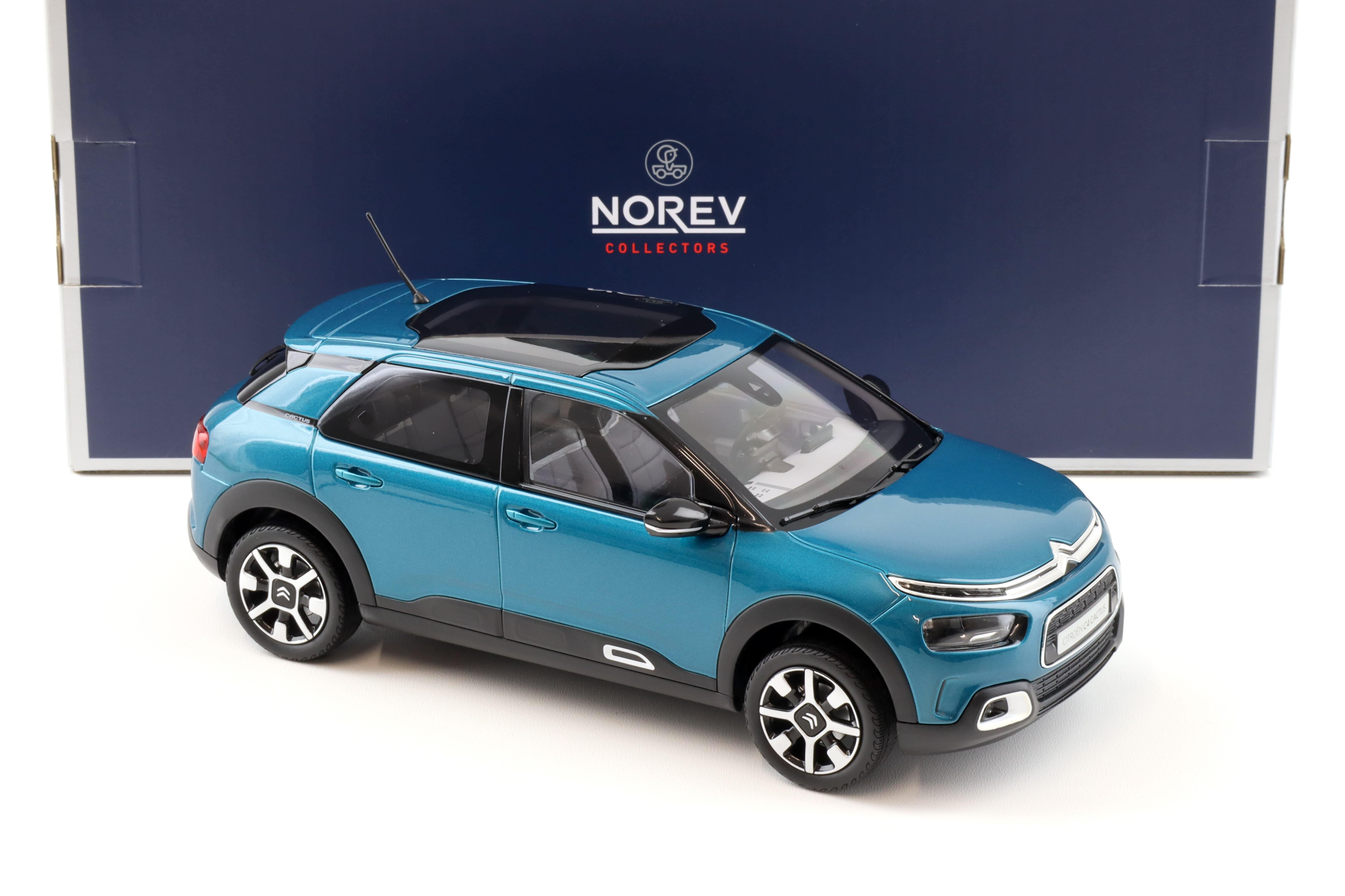 1:18 Norev Citroen C4 Cactus 2018 Emeraude blue & white deco