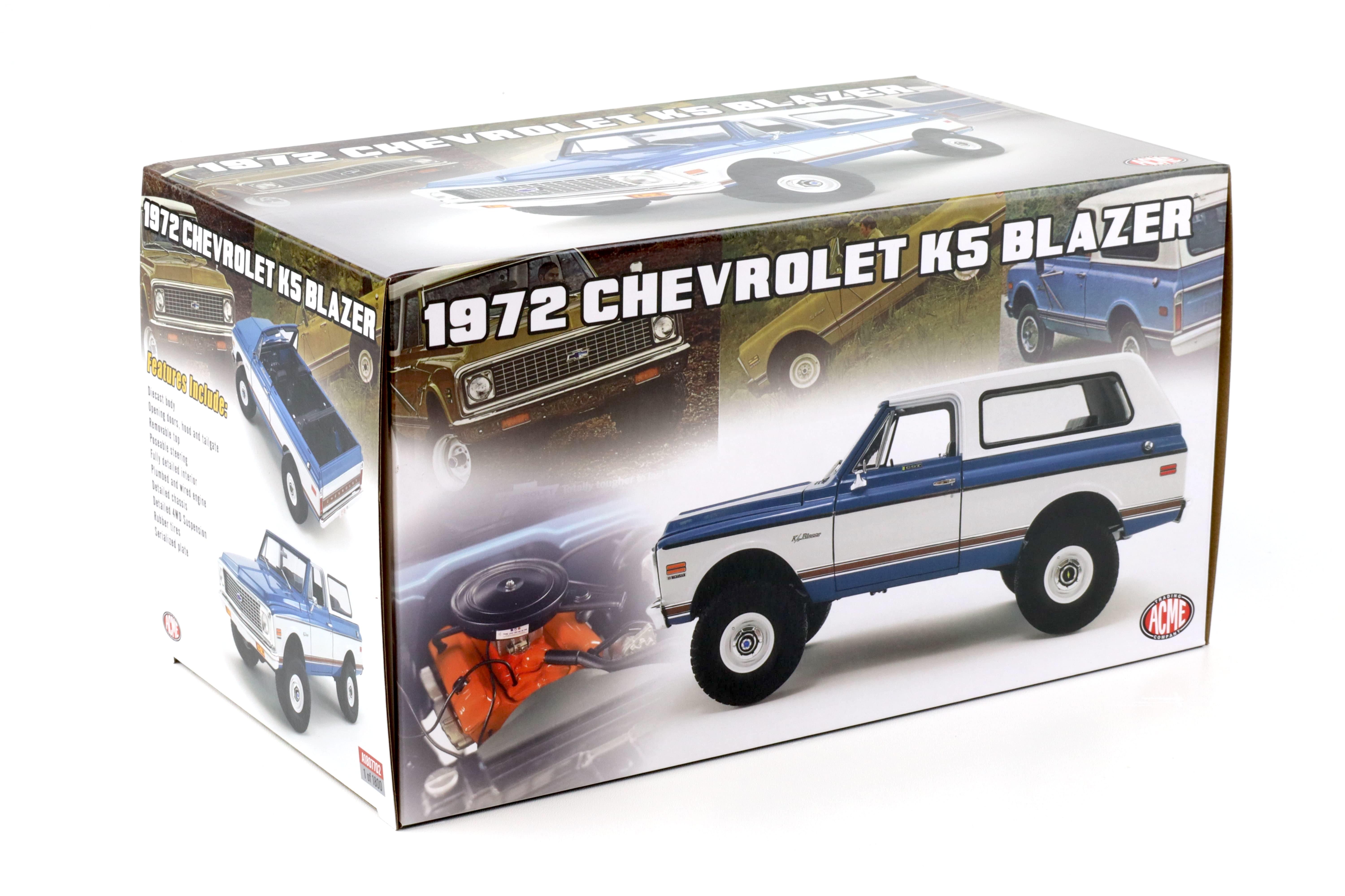 1:18 ACME 1972 Chevrolet K5 Blazer Lifted off-road Version blue/ white