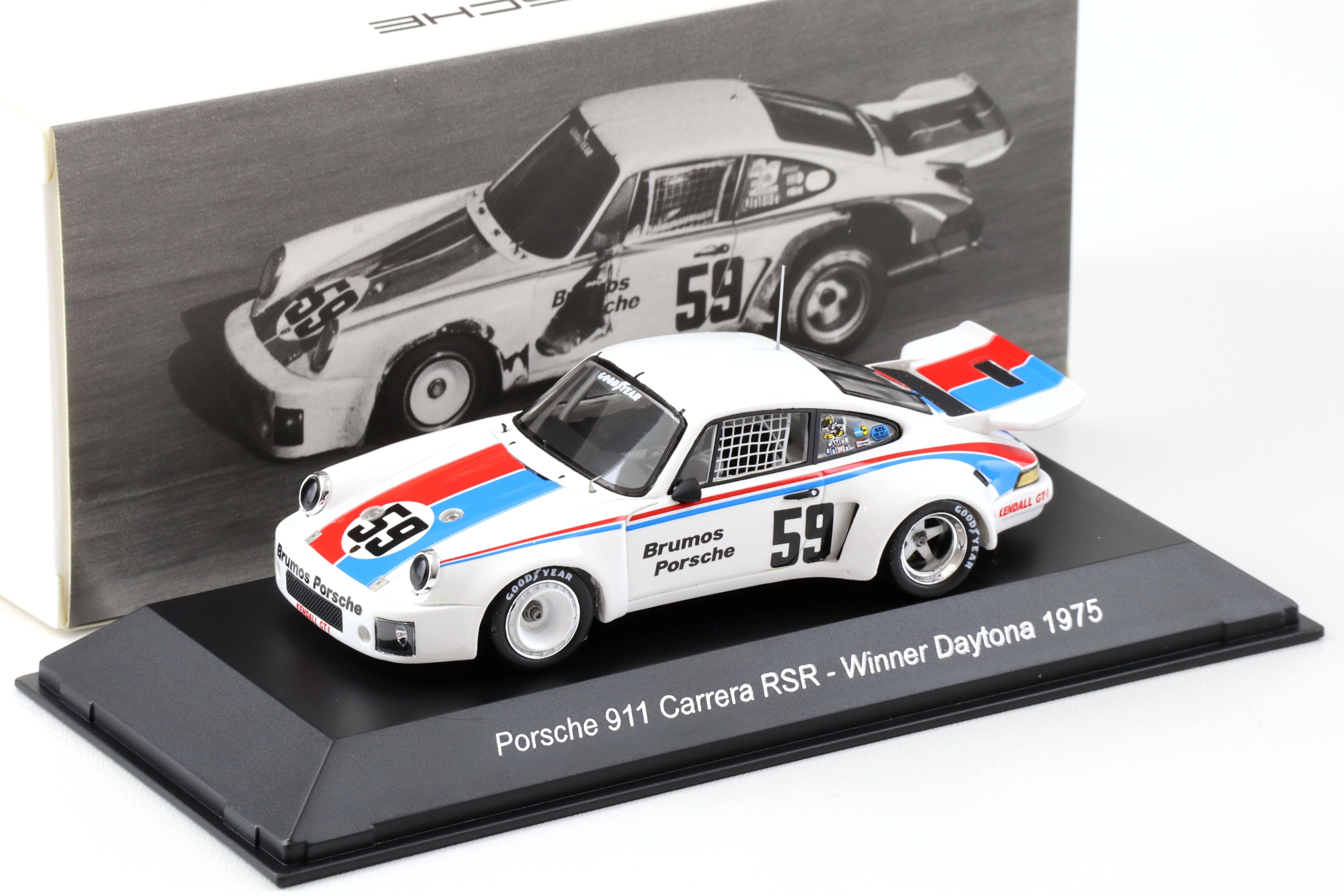 1:43 Spark Porsche 911 Carrera RSR Winner Daytona 1975 Brumos #59 MAP Porsche Museum