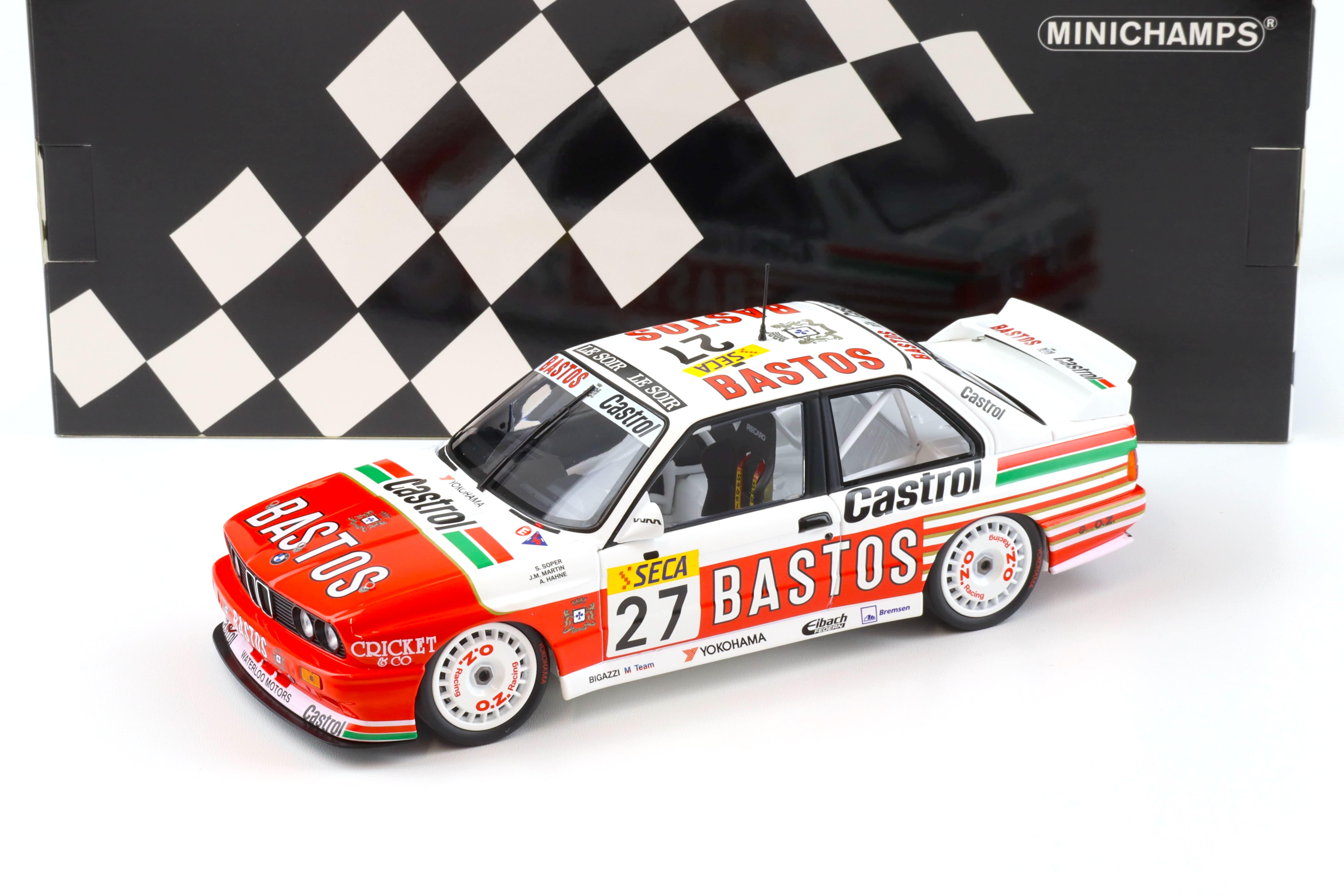 1:18 Minichamps BMW M3 E30 Bigazzi Team Bastos 4th Place 24h Spa 1990 Soper/Hahne