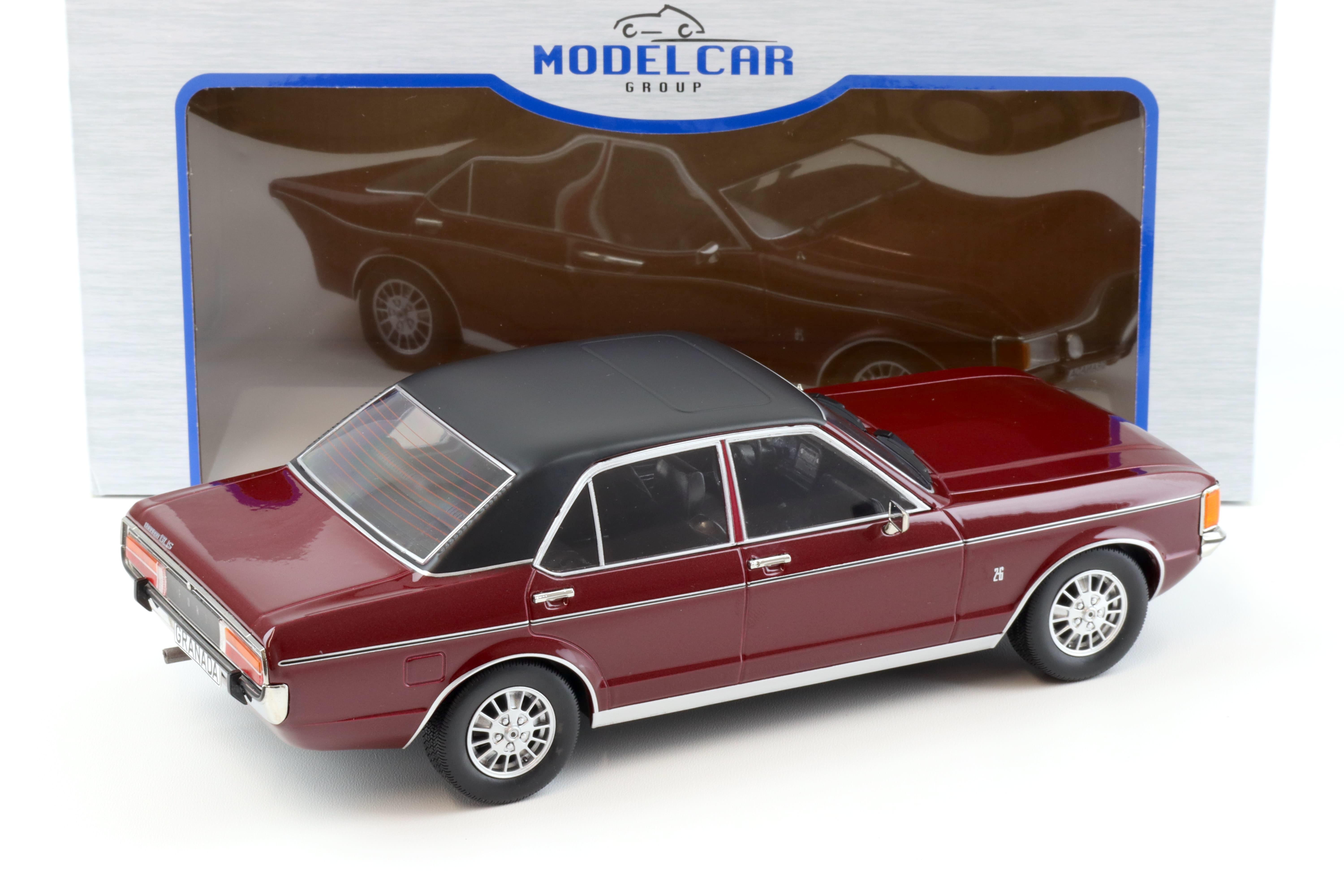 1:18 MCG Ford Granada 2.6 MK1 Limousine 1975 dark red metallic/ black roof