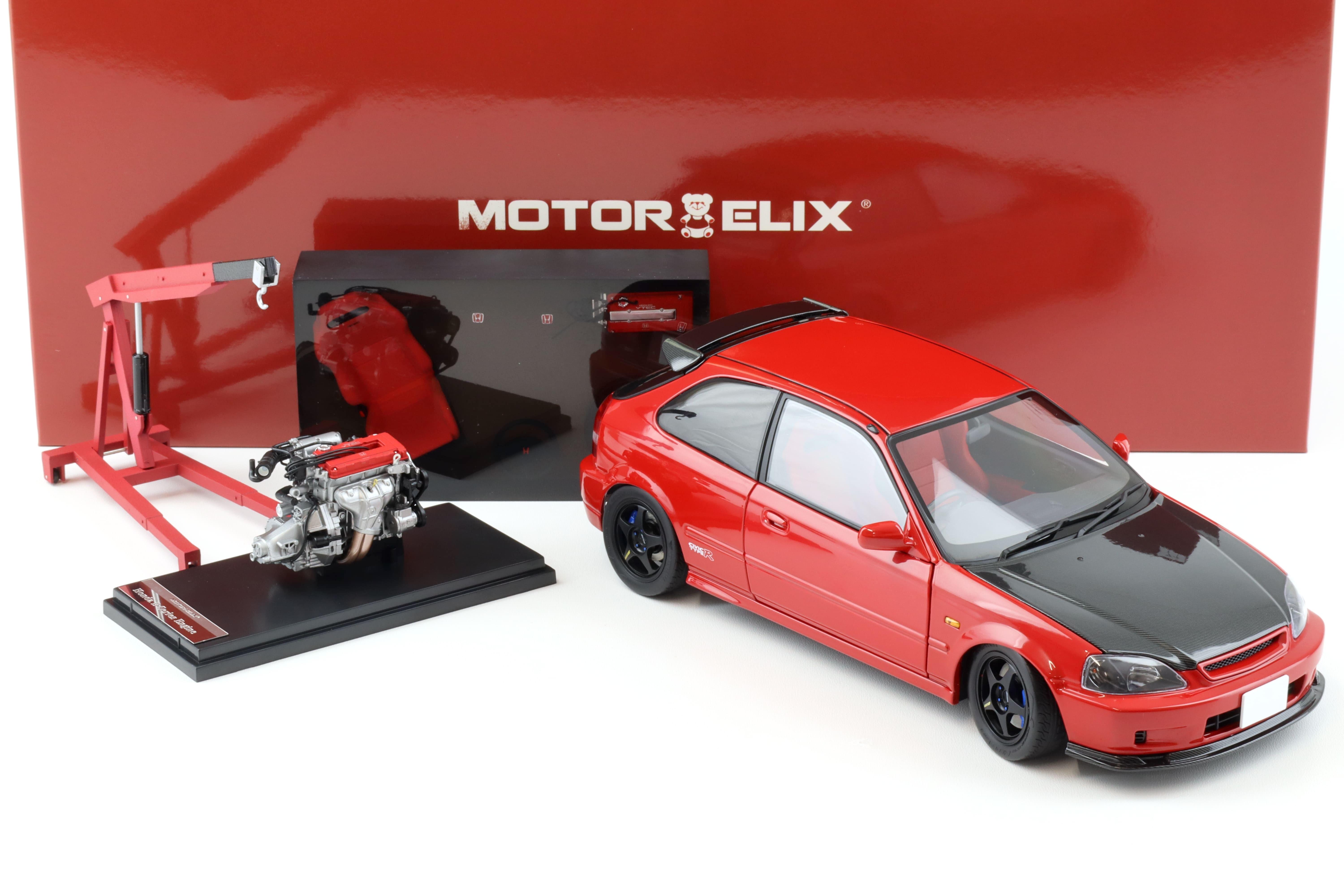 1:18 Motorhelix Honda Civic Type R (EK9) Customized Version red/Carbon China Toy Expo M85005