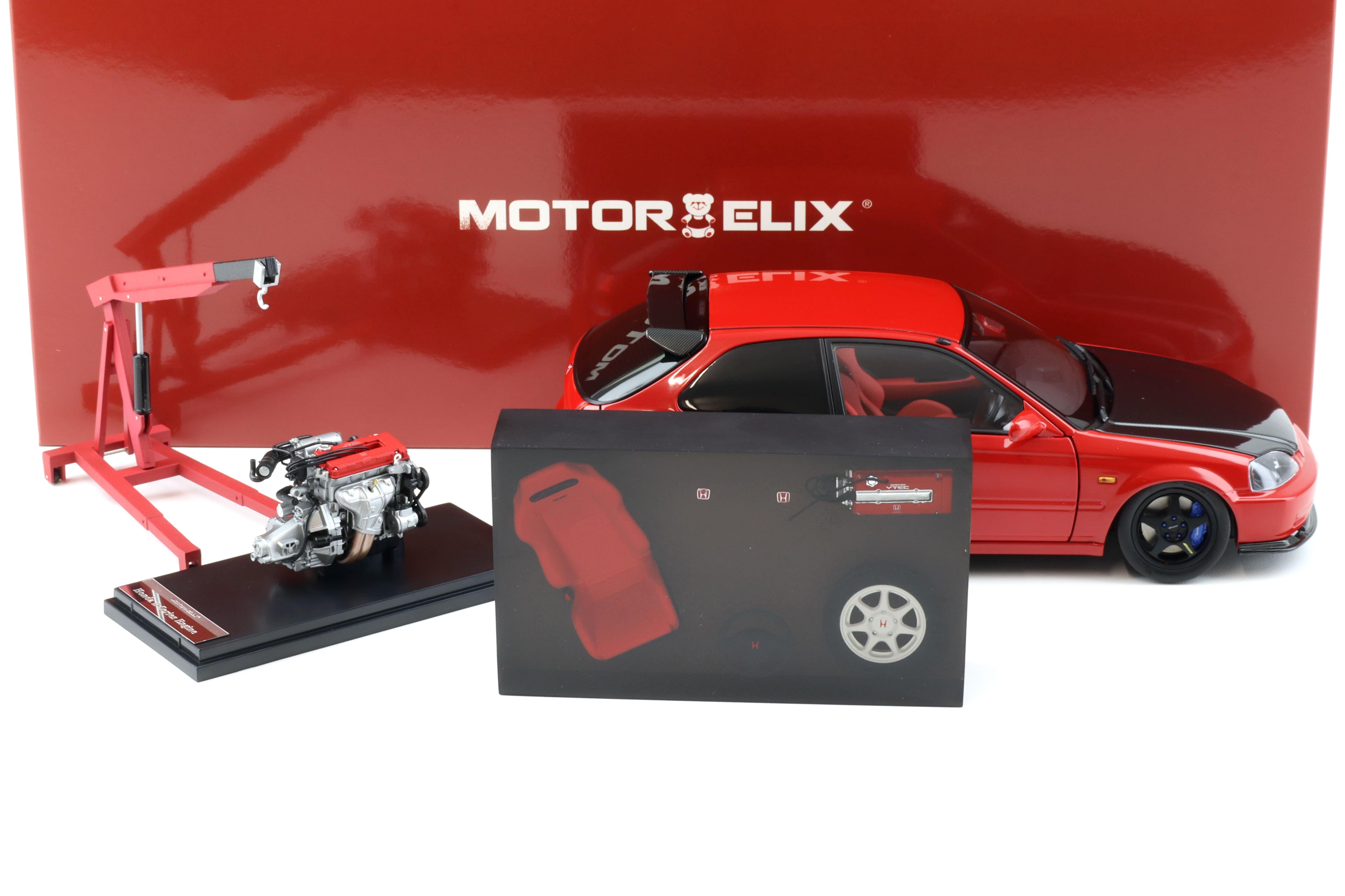 1:18 Motorhelix Honda Civic Type R (EK9) Customized Version red/Carbon China Toy Expo M85005