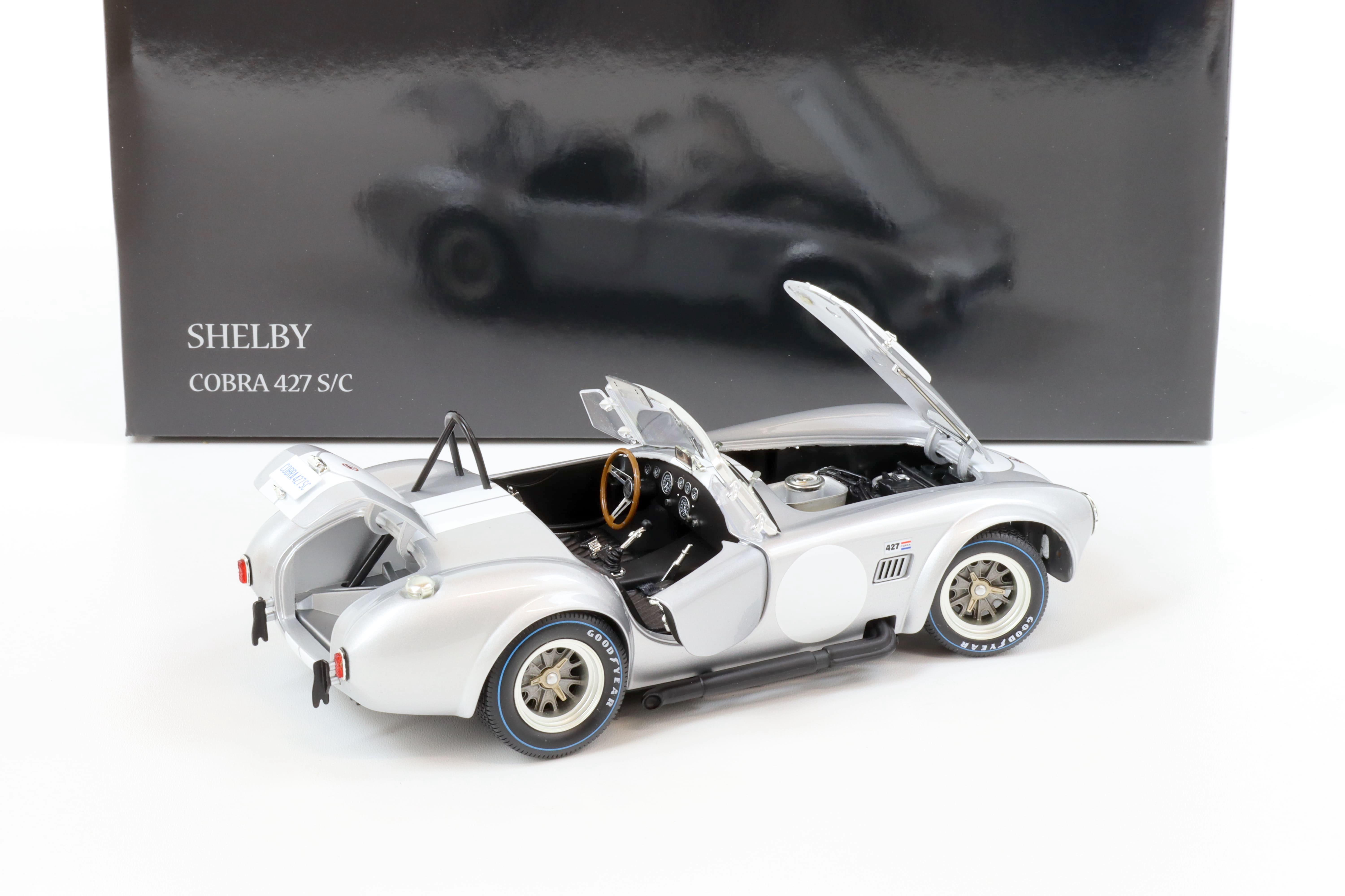 1:18 Kyosho Shelby Cobra 427 S/C silver metallic/ white 08047S