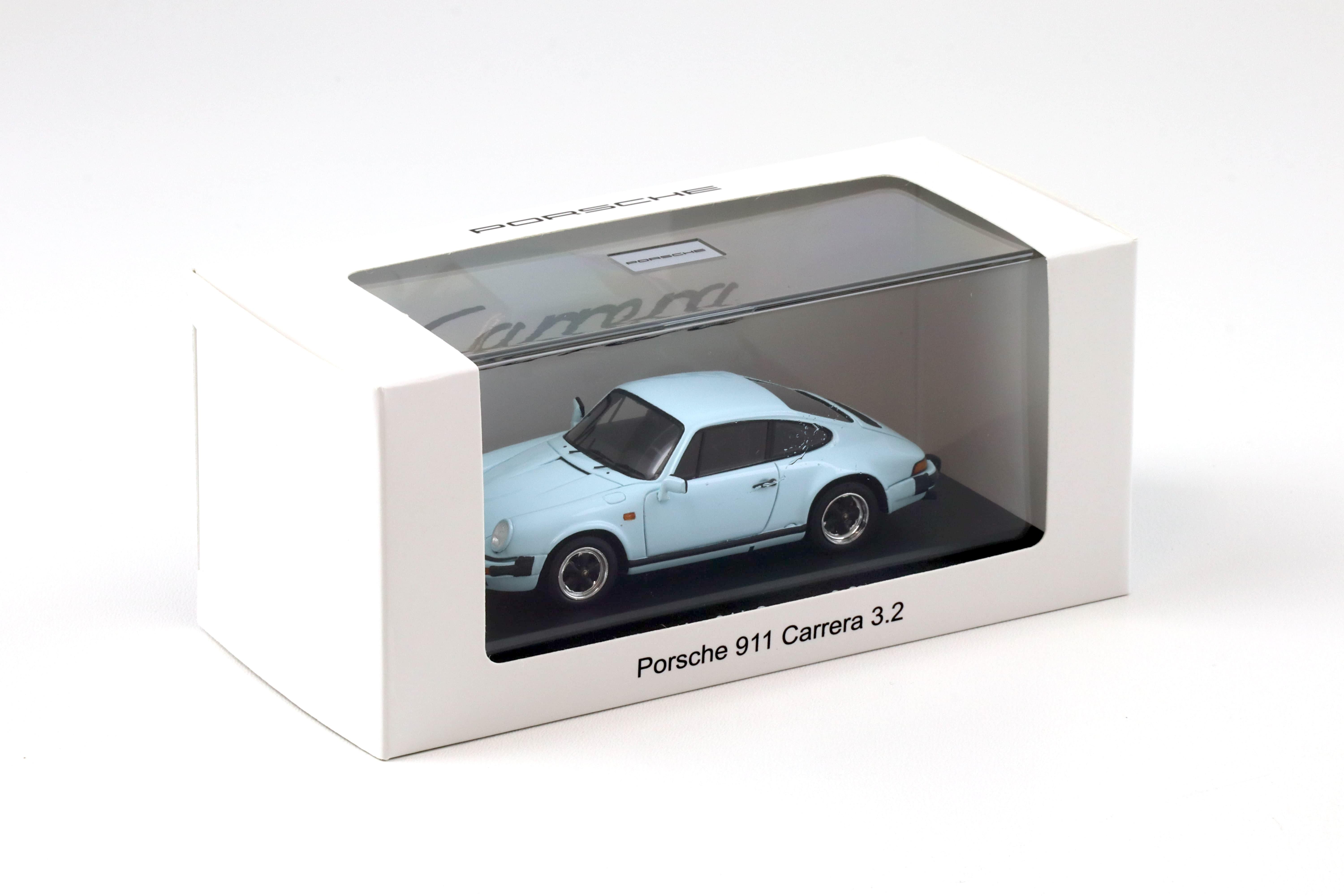 1:43 Spark Porsche 911 Carrera 3.2 Coupe Glacier blue 1984 MAP Porsche Museum