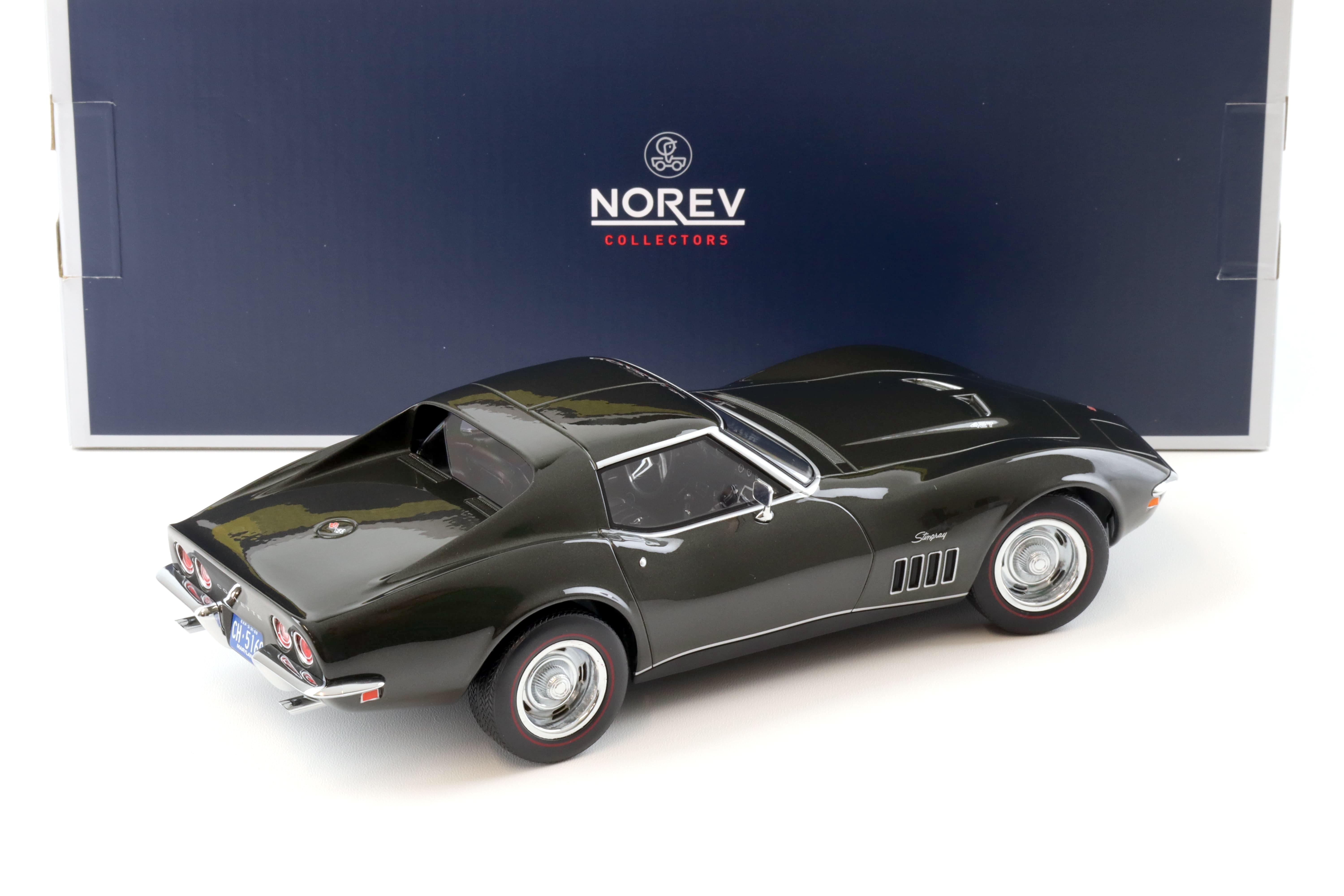 1:18 Norev Chevrolet Corvette C3 Coupe 1969 dark green metallic