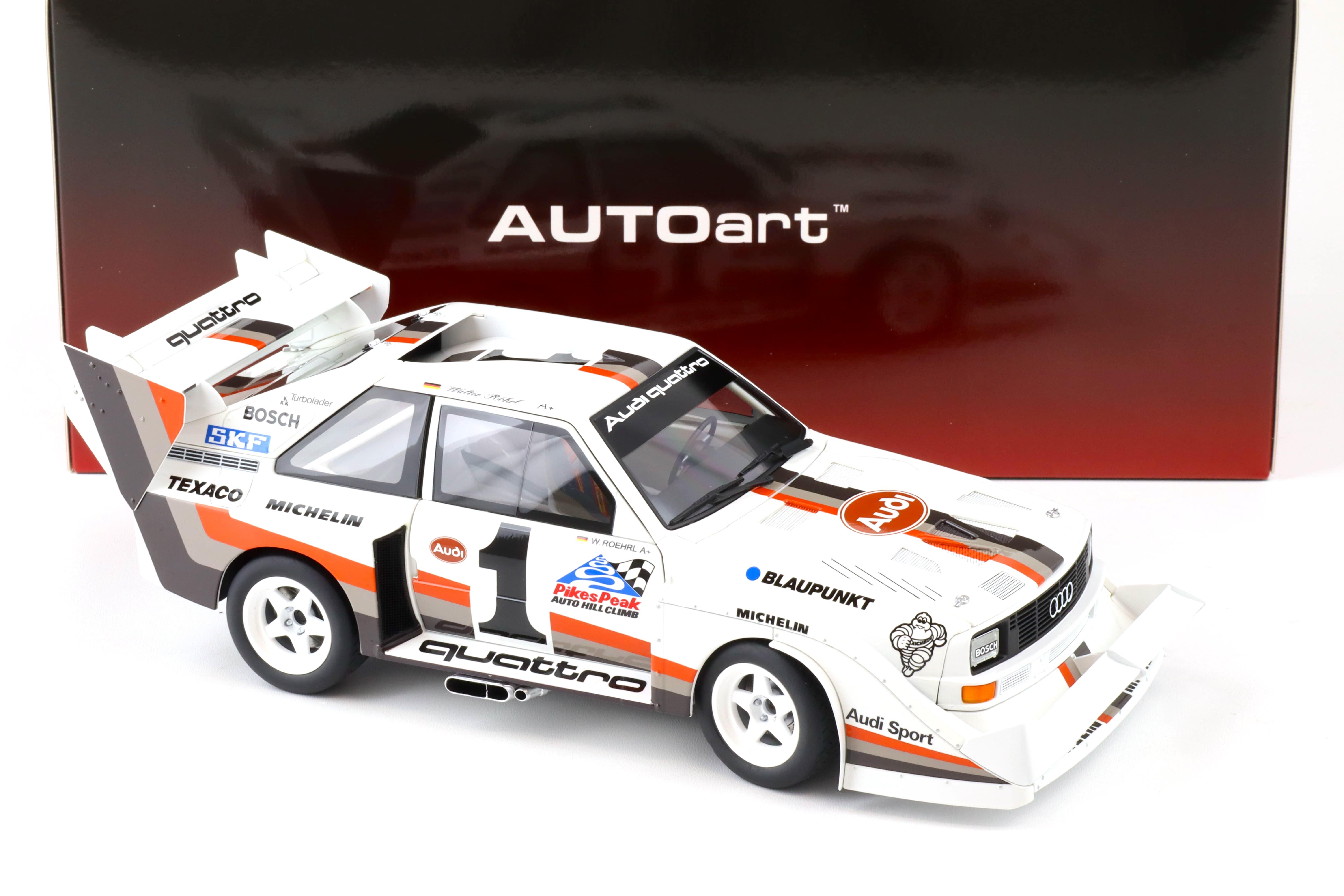 1:18 AUTOart Audi Sport Quattro S1 Pikes Peak 1987 Winner #1 Röhrl 88700