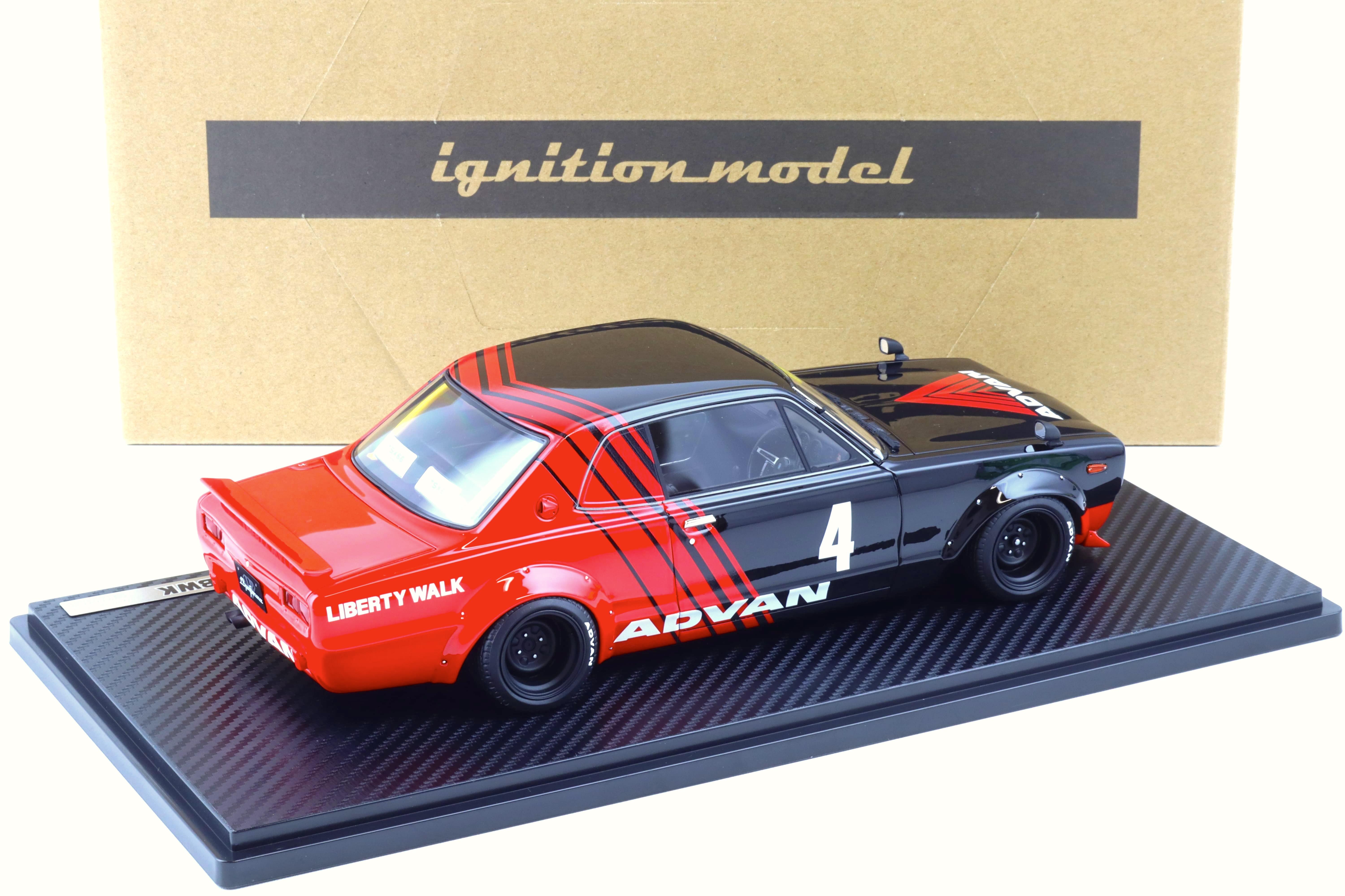 1:18 Ignition Model IG2646 Nissan LB-WORKS Hakosuka 2-Door ADVAN black/ red