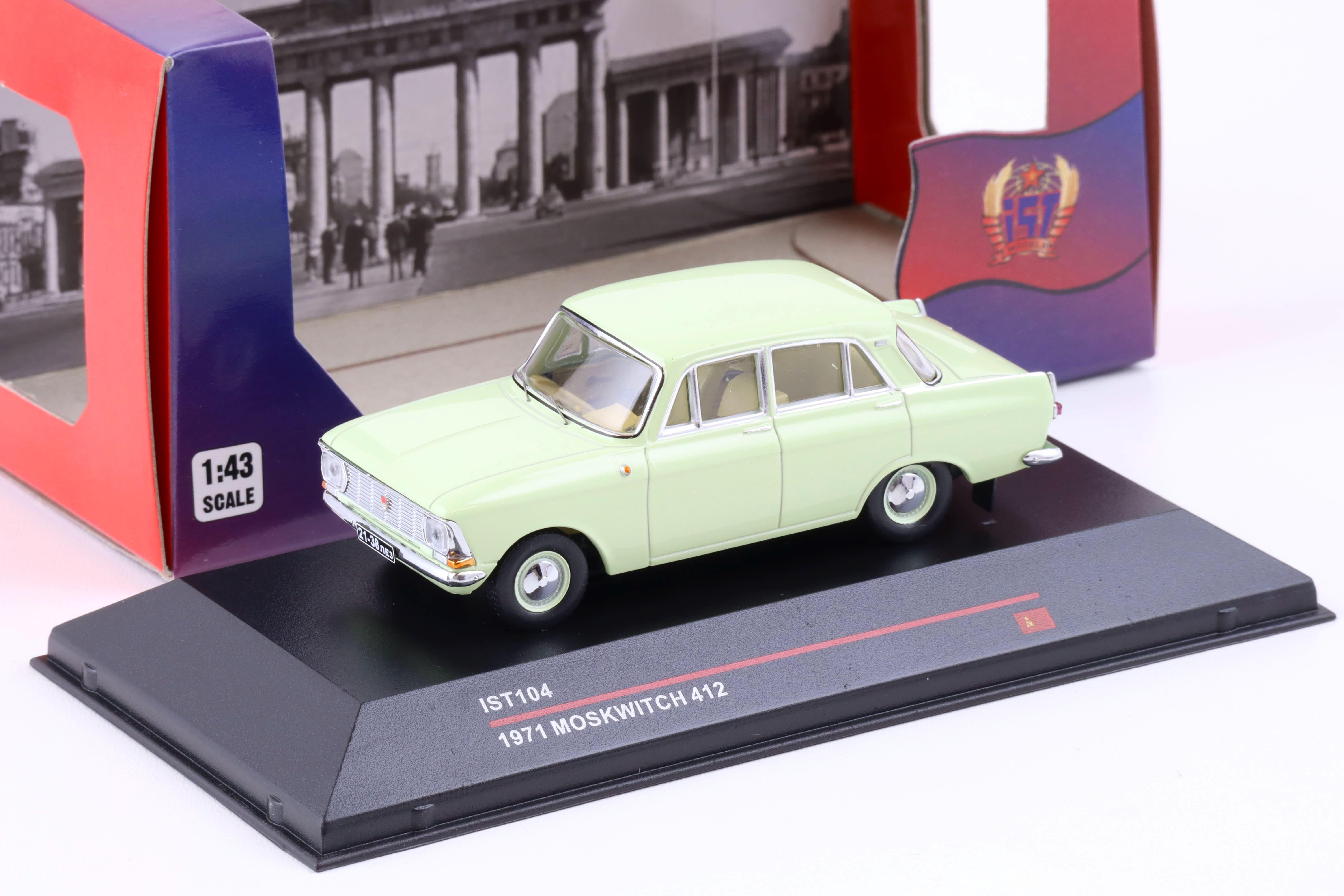 1:43 IST Models Moskwitch 412 Limousine 1971 light green
