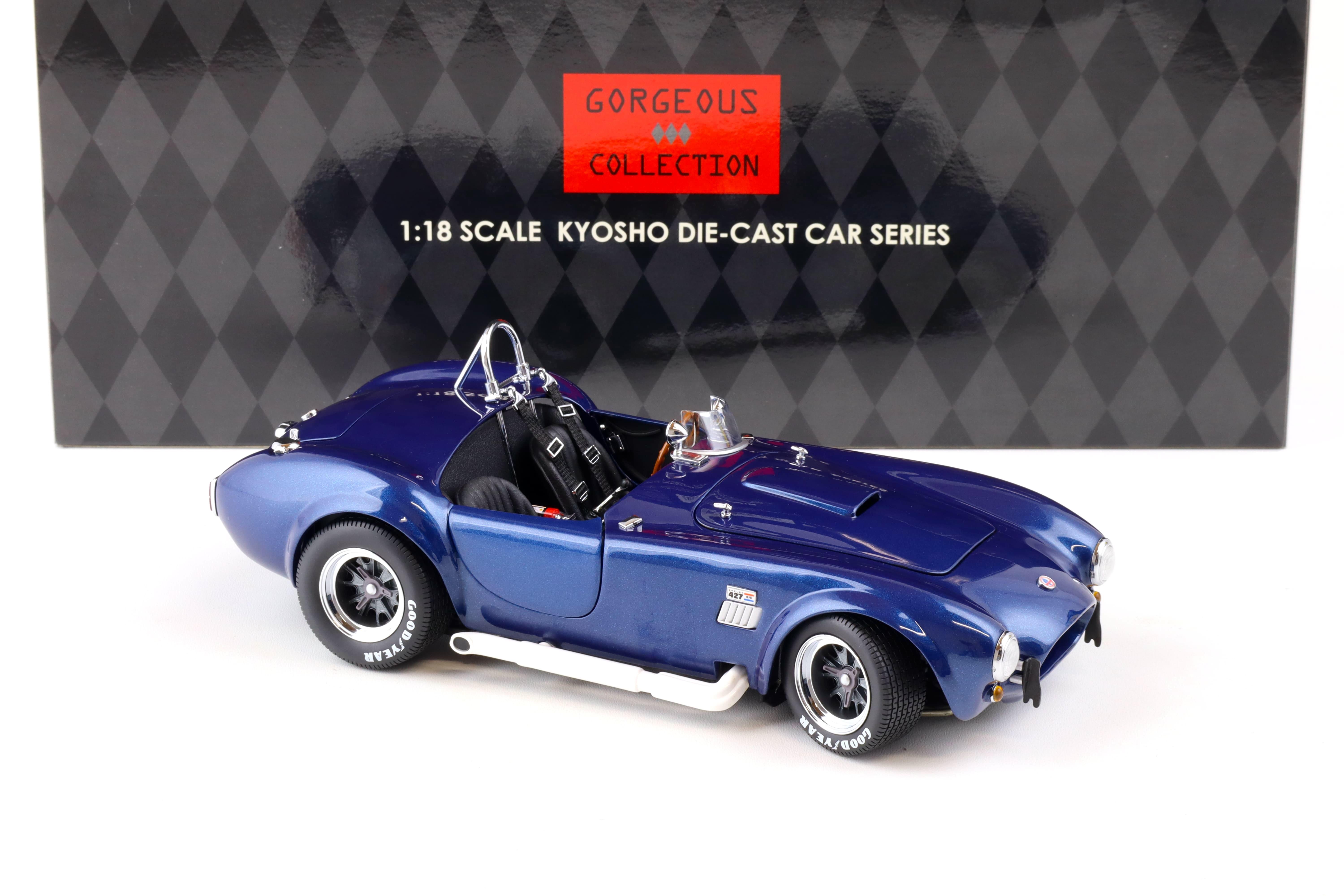 1:18 Kyosho Shelby Cobra 427 S/C Racing Screen blue metallic 08046BL