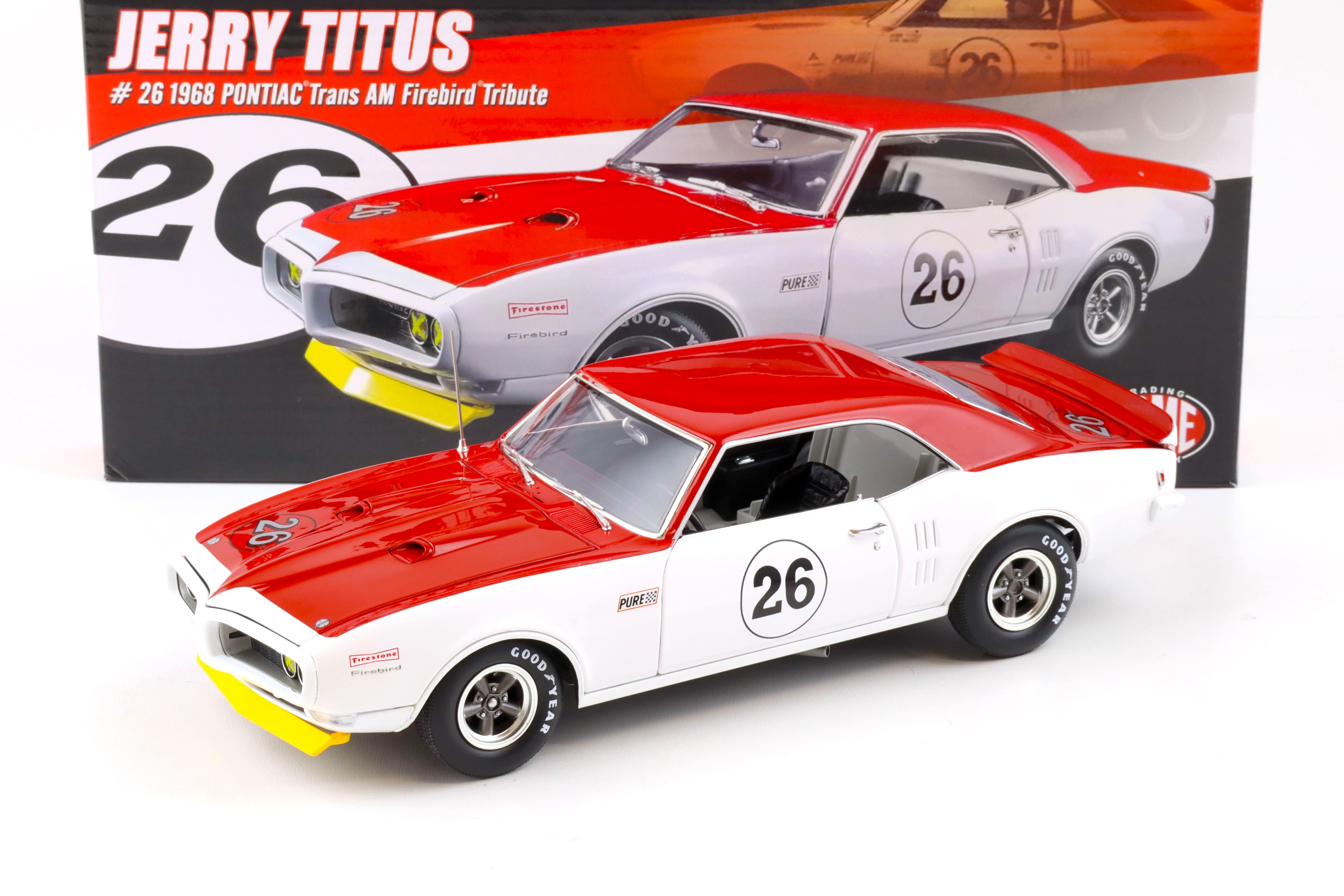 1:18 ACME 1968 Pontiac Trans AM Firebird Tribute Jerry Titus #26 white/ red