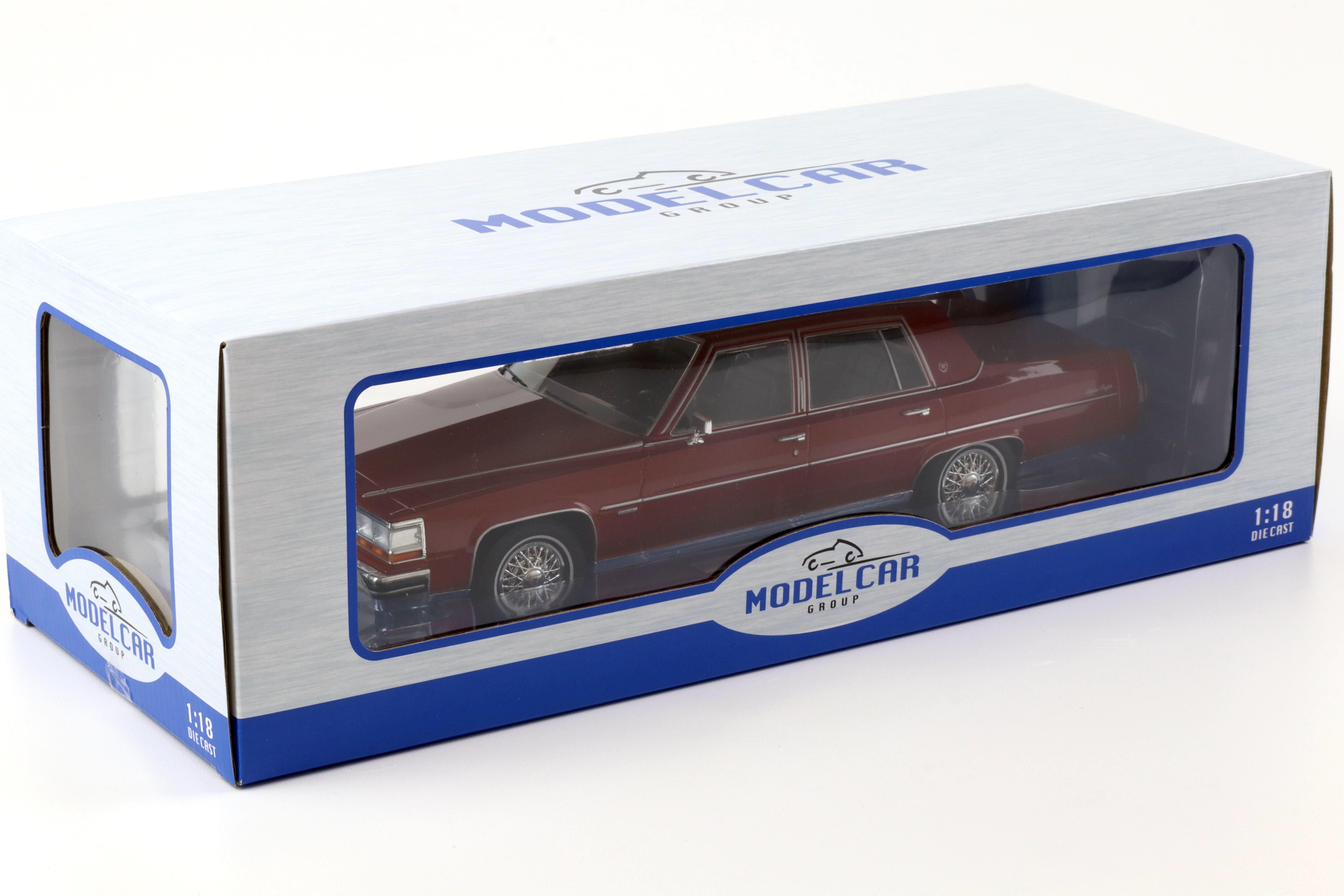 1:18 MCG 1982 Cadillac Fleetwood Brougham dark red metallic 