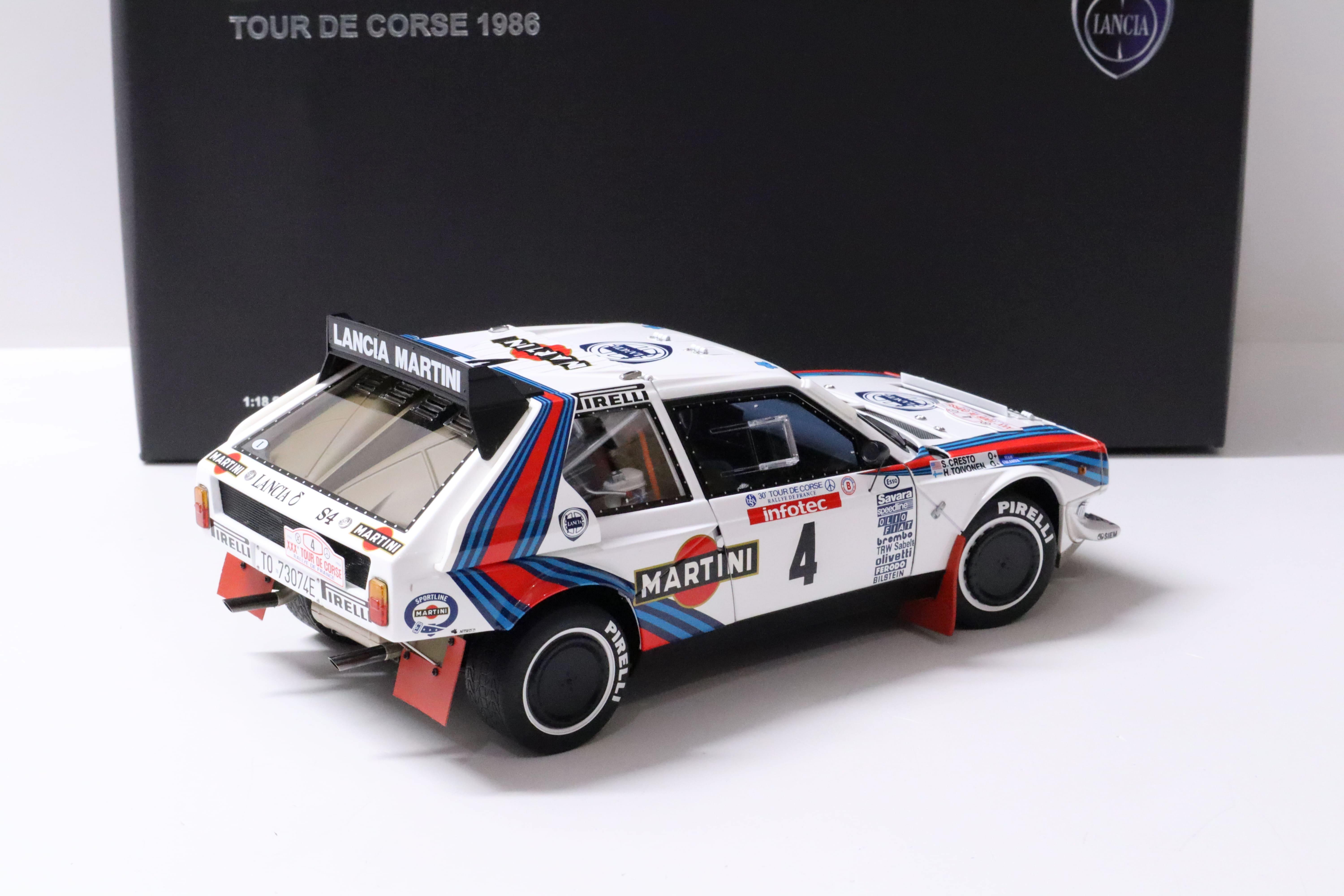 1:18 AUTOart Lancia Delta S4 Tour de Corse 1986 Toivonen/ Cresto #4 Martini Racing