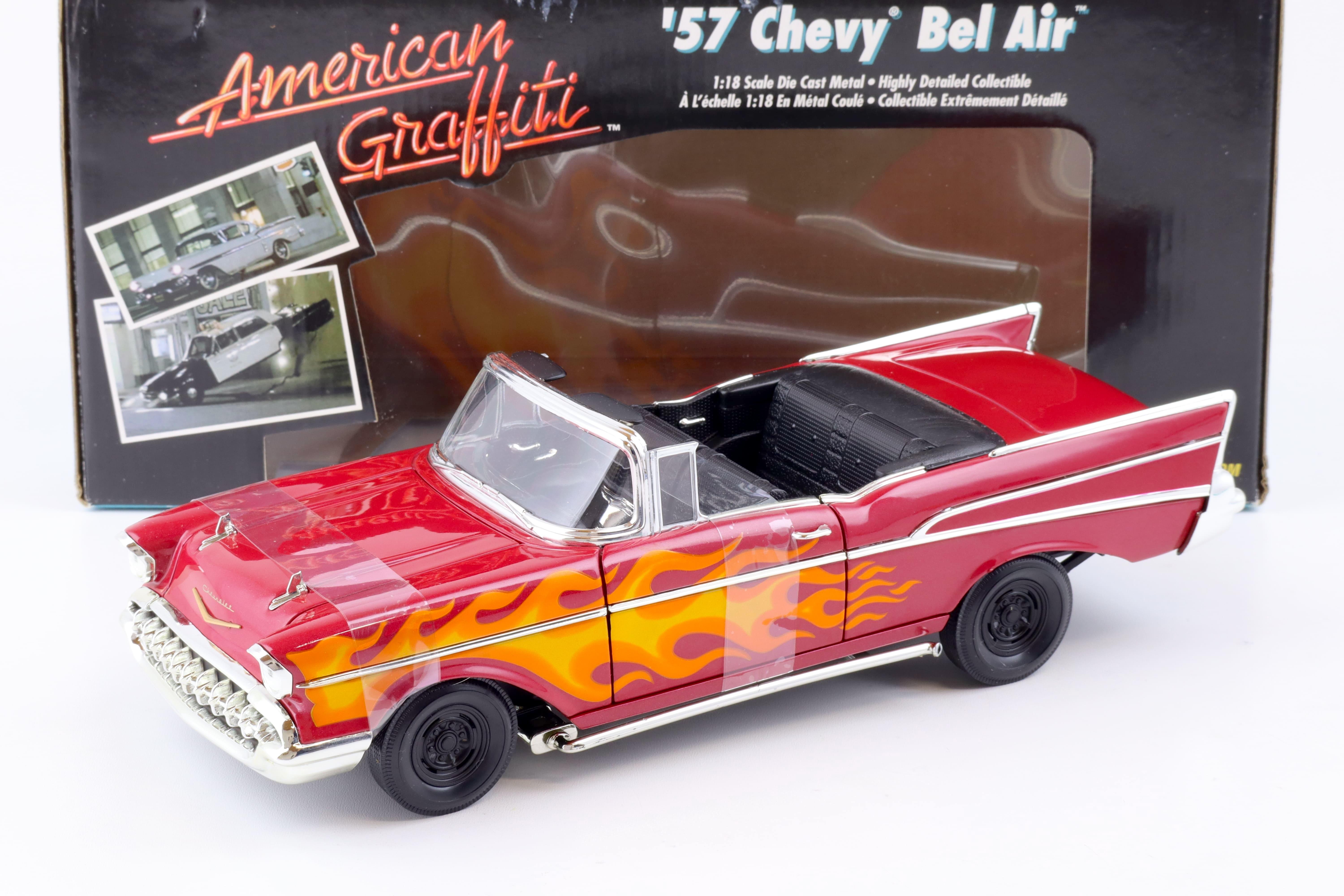 1:18 ERTL 1957 Chevrolet Bel Air Convertible American Graffiti red/ with flames