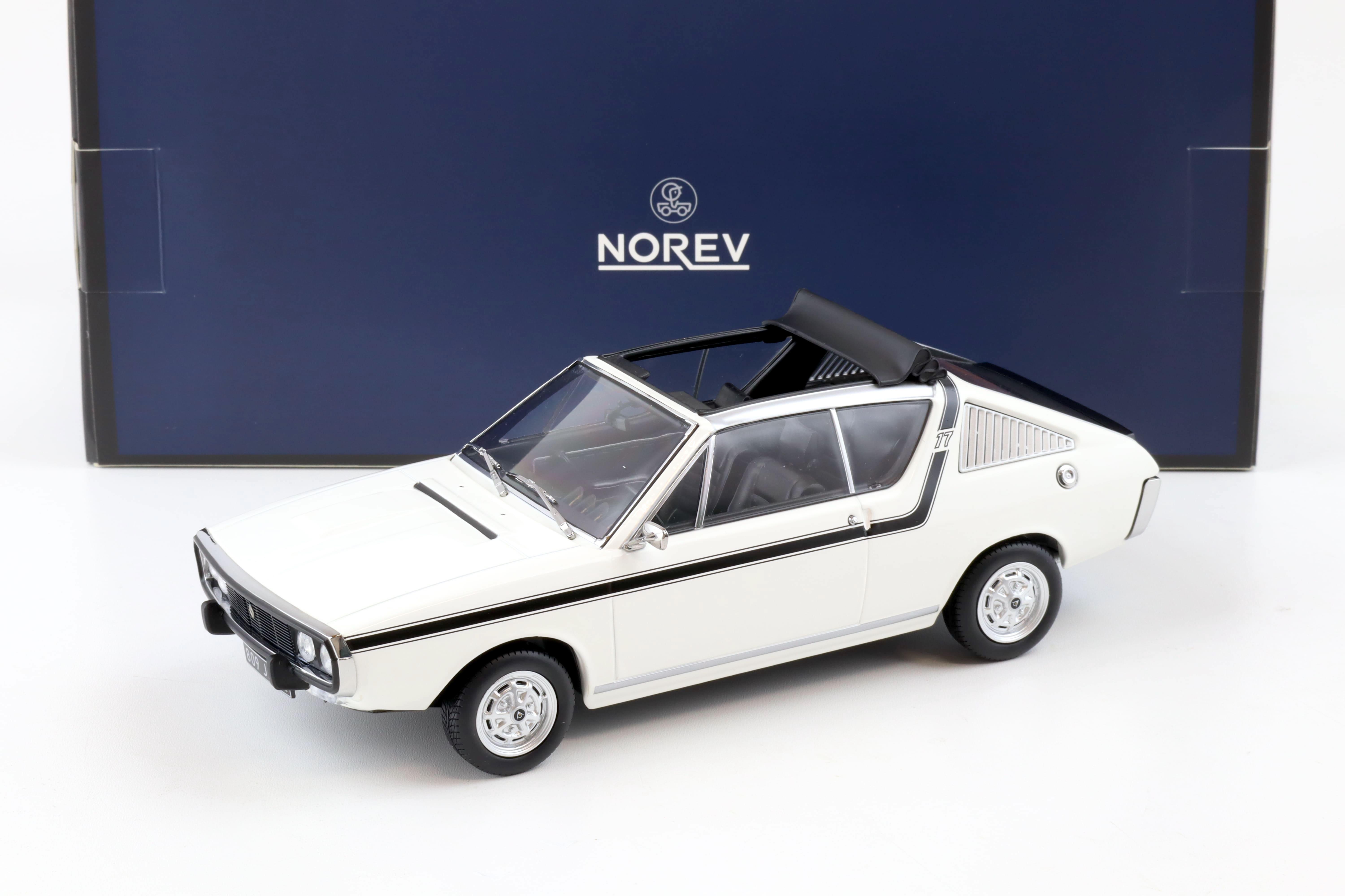 1:18 Norev Renault 17 Gordini Recouvrable 1975 white & black deco - Limited 300 pcs.