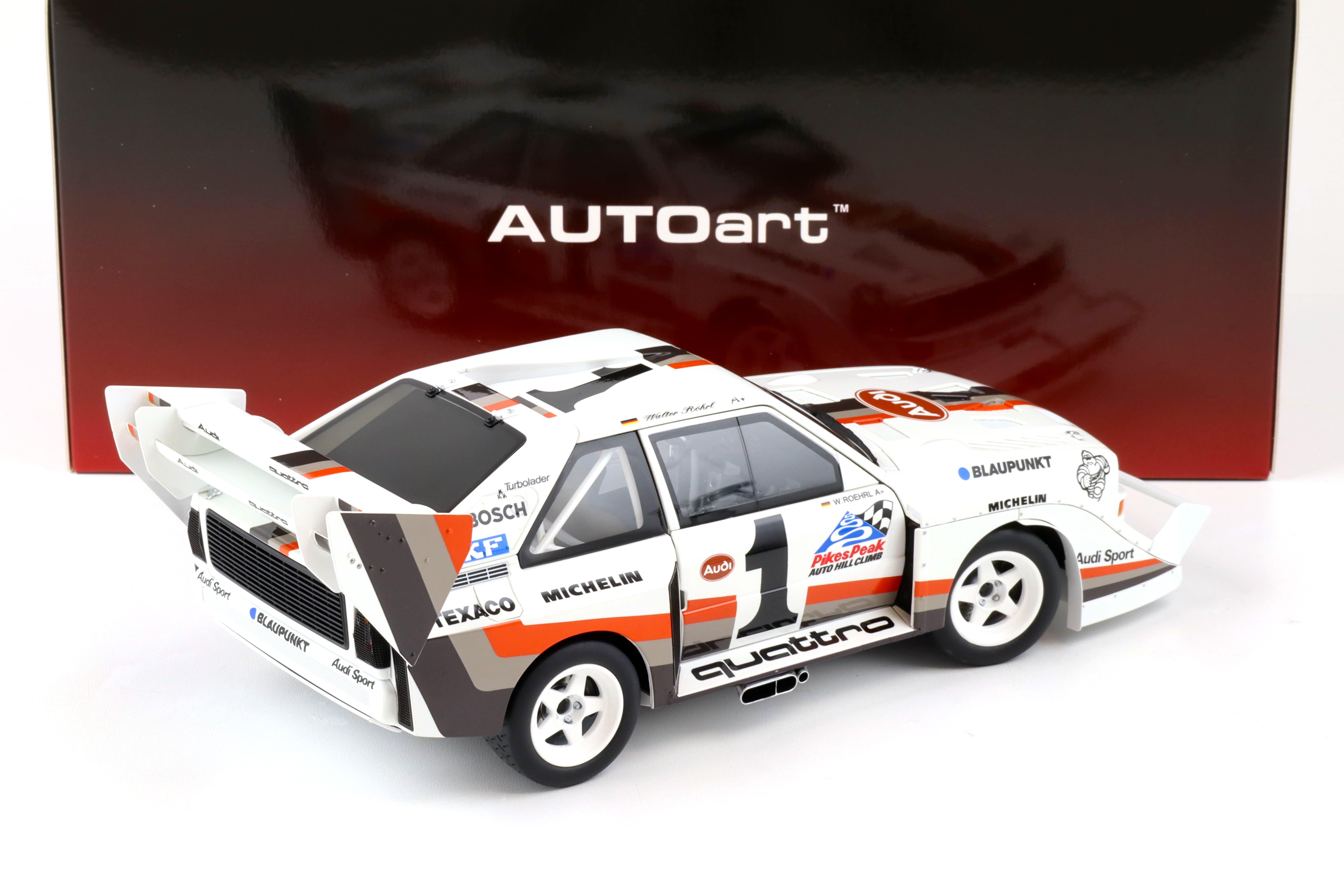 1:18 AUTOart Audi Sport Quattro S1 Pikes Peak 1987 Winner #1 Röhrl 88700