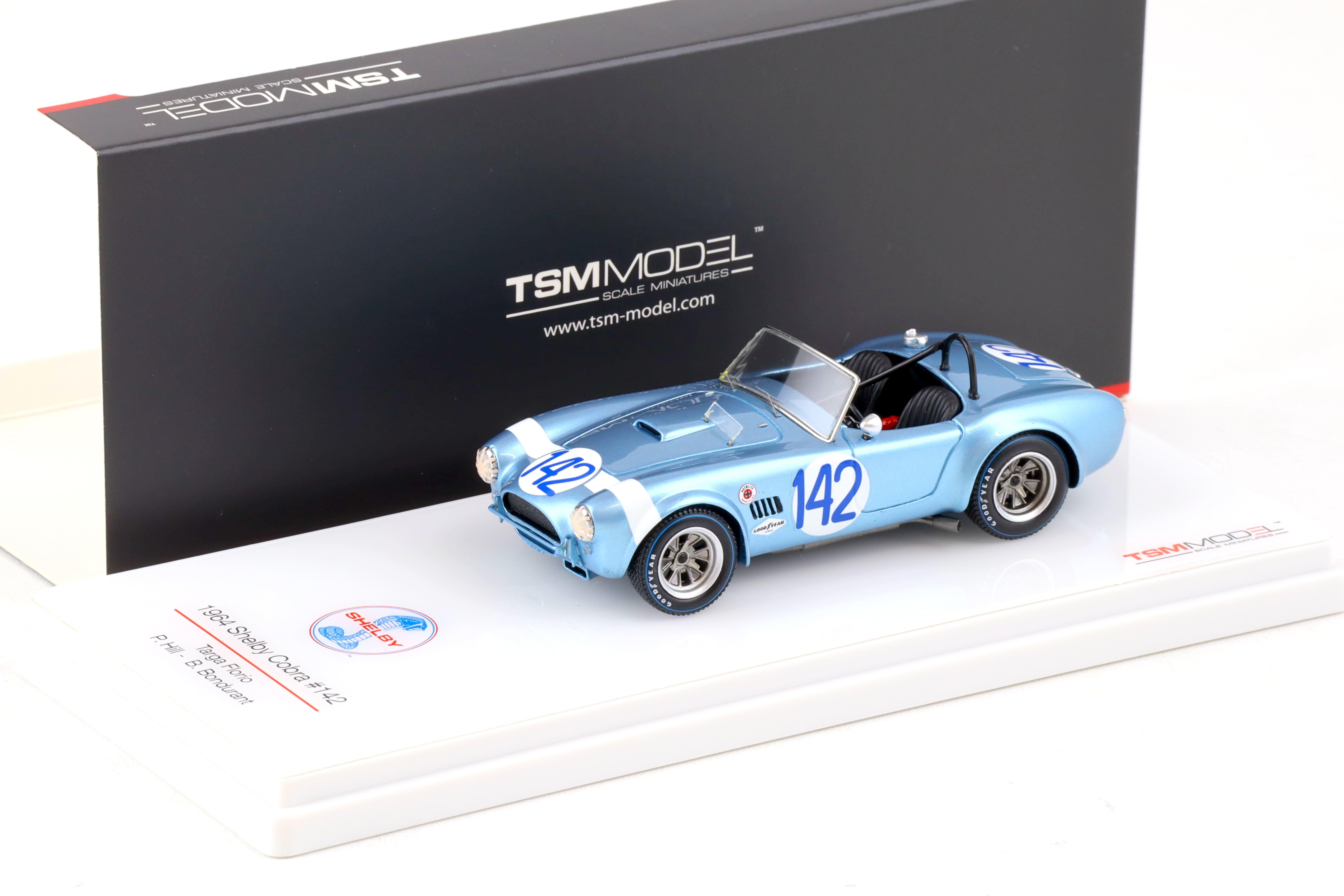 1:43 TSM Model 1964 Shelby Cobra #142 Targa Florio P.Hill/ B.Bondurant TSM430350