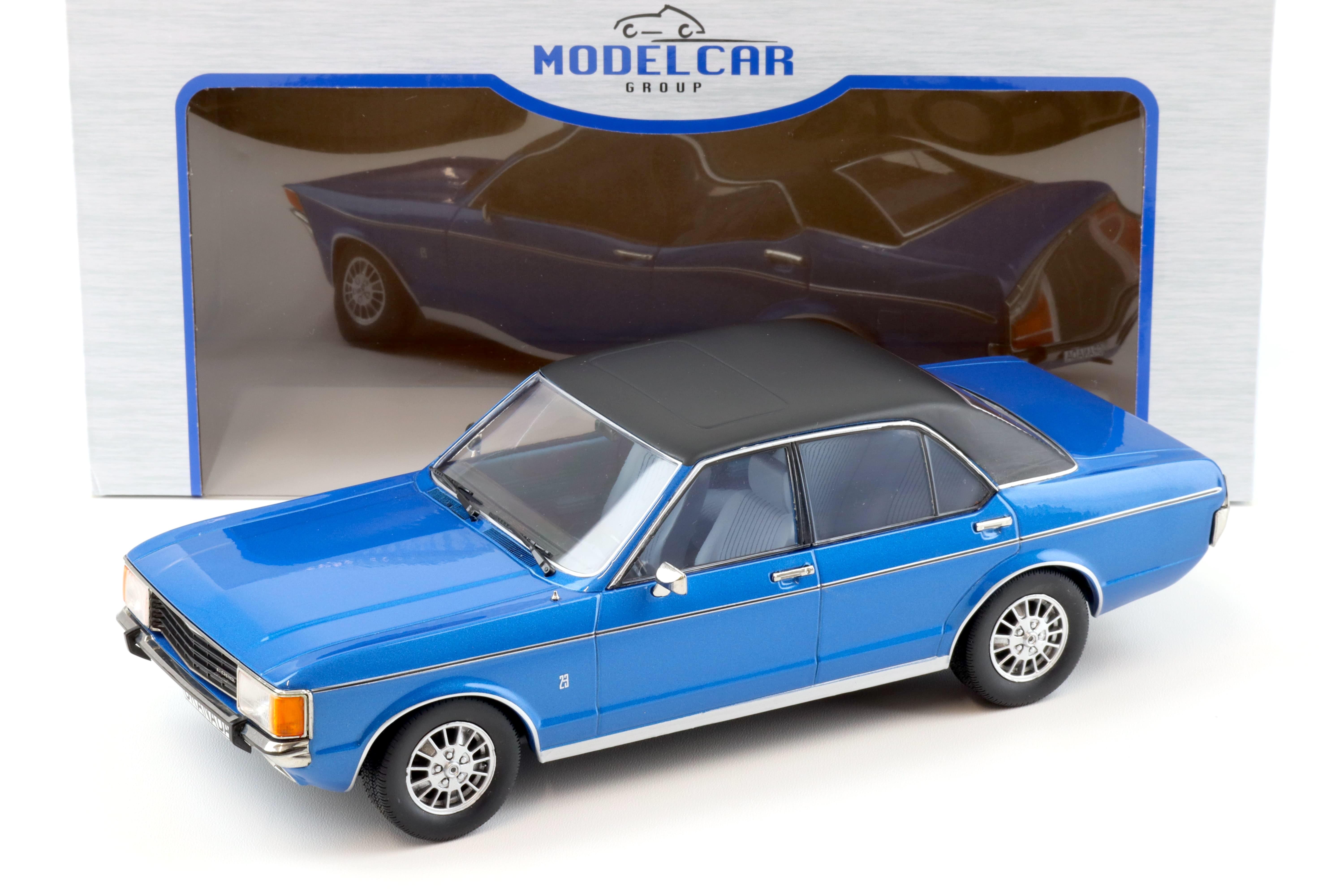 1:18 MCG Ford Granada 2.3 MK1 Limousine 1975 blue metallic/ black roof
