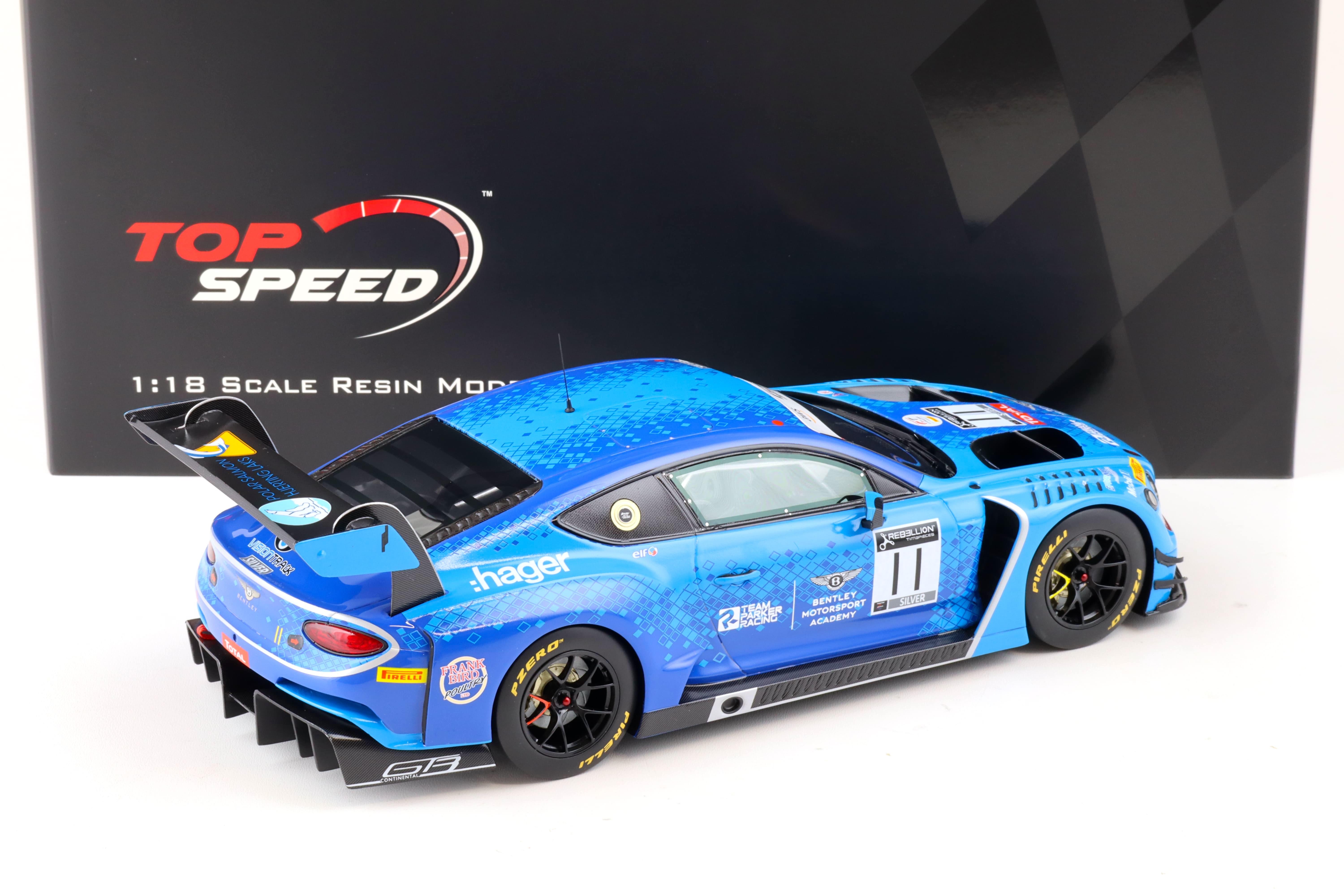 1:18 Top Speed Bentley Continental GT3 #11 Total 24h of SPA 2020 Team Parker TS0344