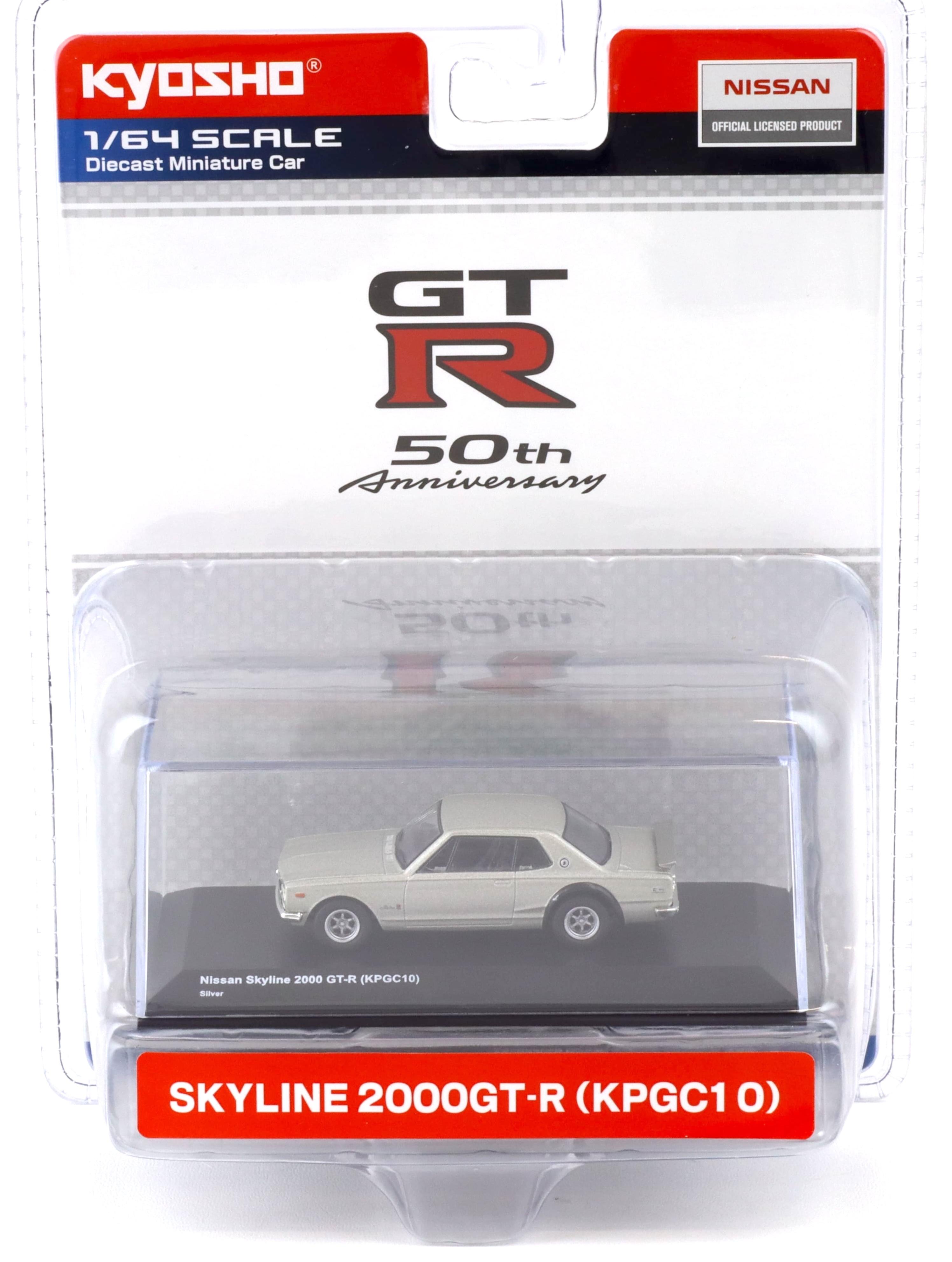 1:64 Kyosho Nissan Skyline 2000 GT-R (KPGC10) GTR 50th Anniversary silver KS06990SB