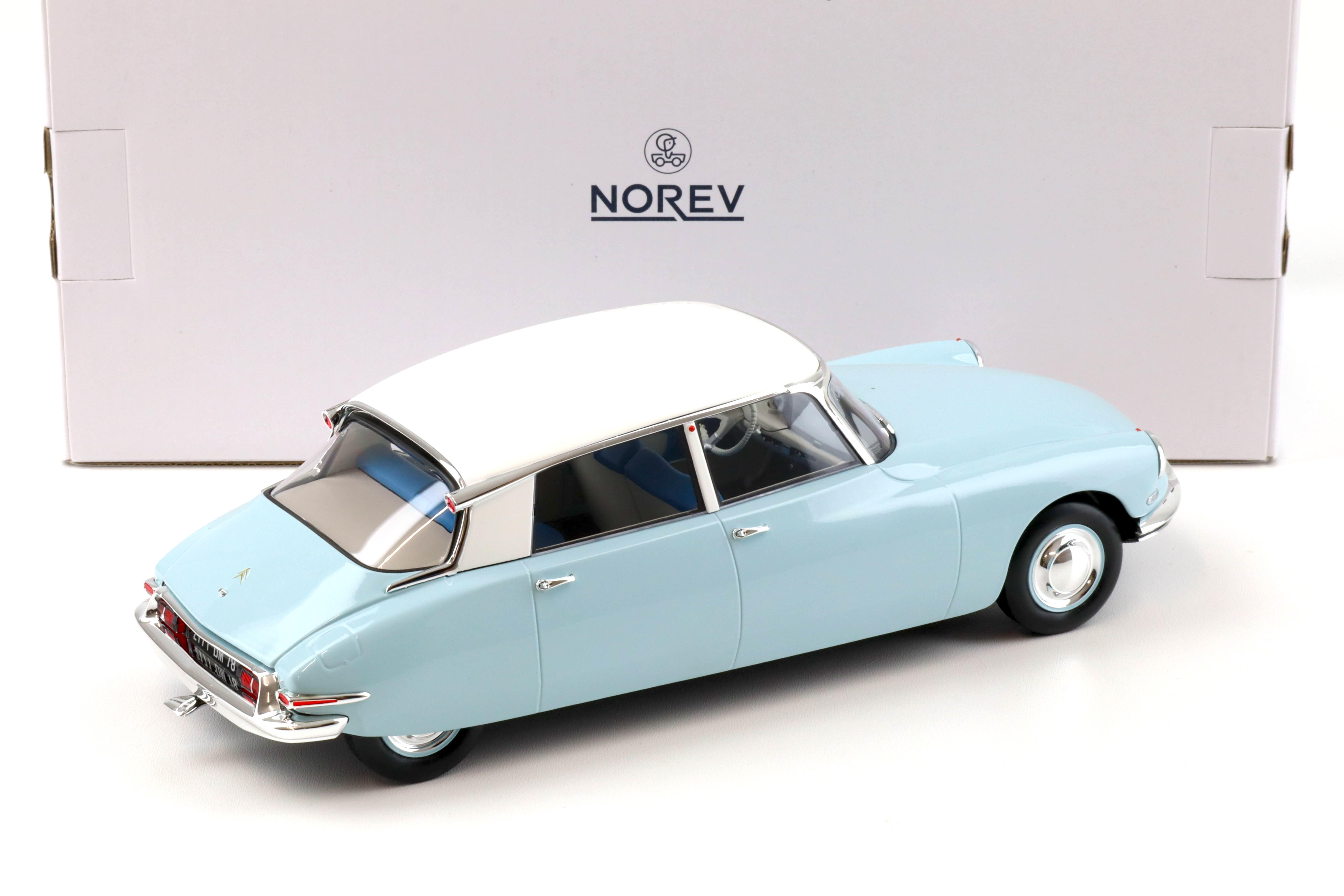 1:18 Norev Citroen DS 19 Clear blue & white 1959