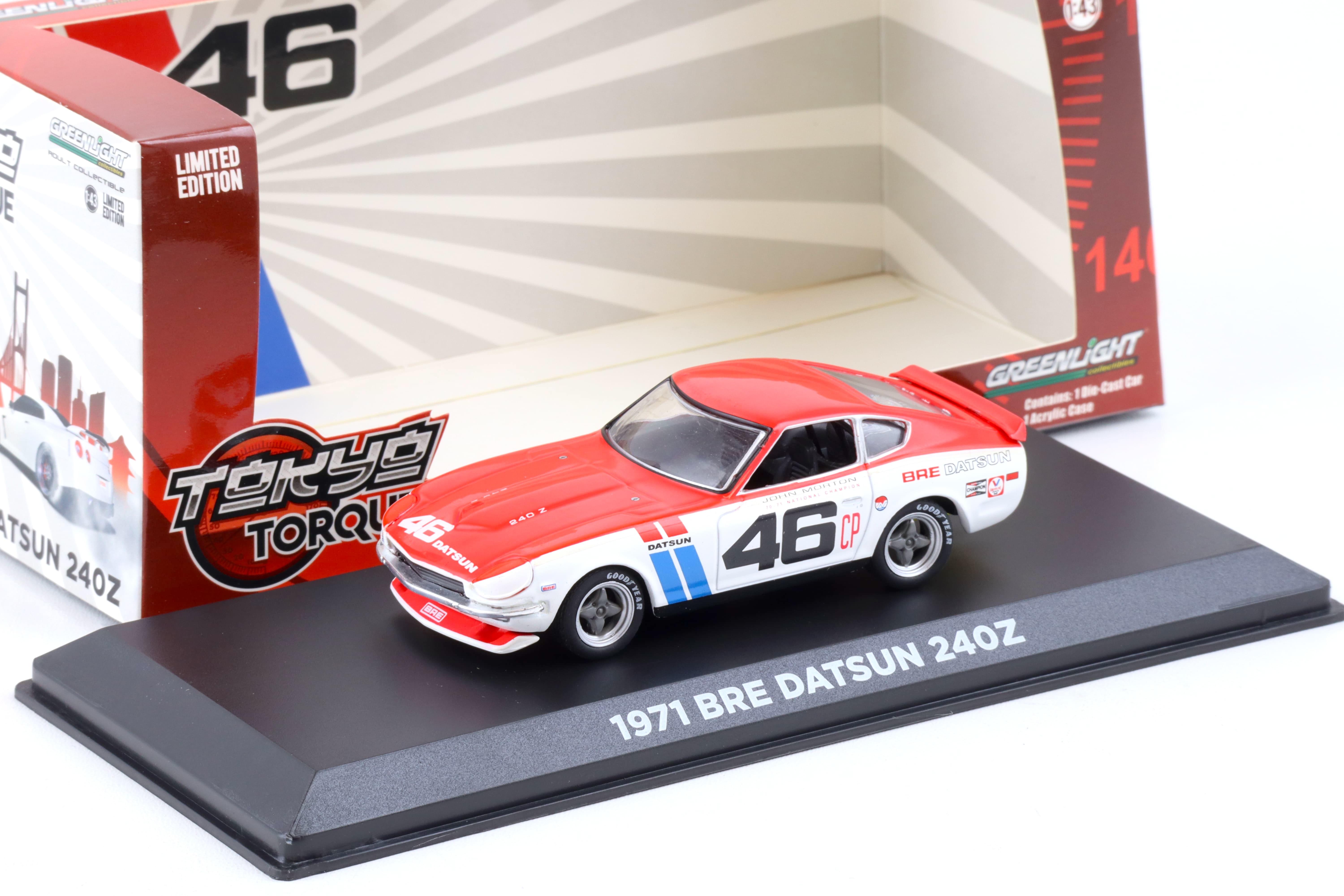 1:43 Greenlight 1971 BRE Datsun 240Z Brock Racing Enterprises Tokyo Torque #46
